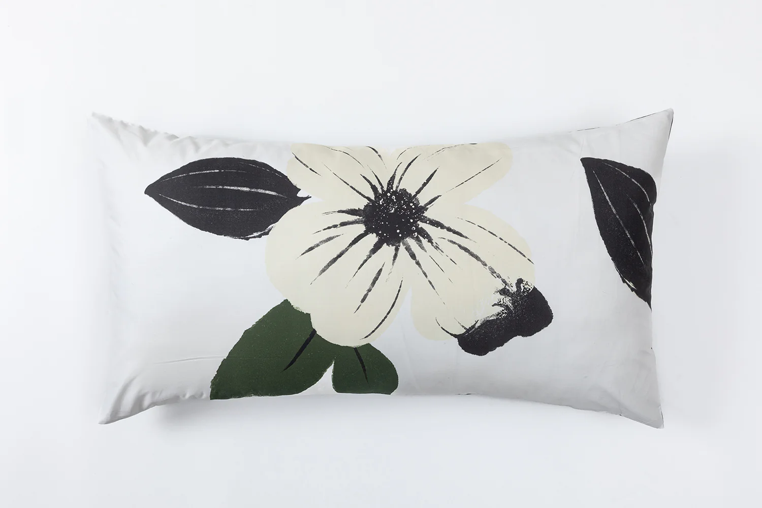 In Full Bloom 5-Piece King Comforter Set - White, Green, Black - Image 3