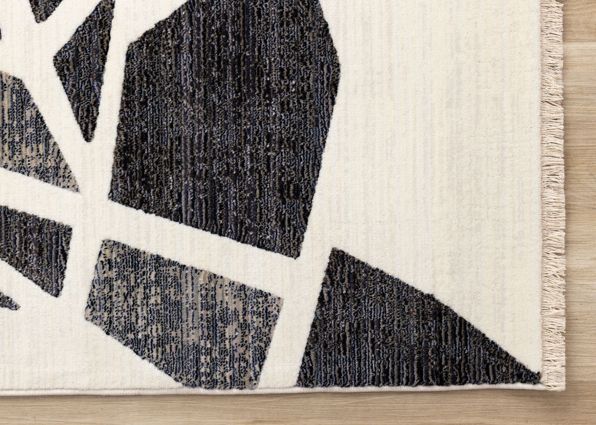In Harmony 5'3" x 7'10" Shattered Glass Design Area Rug - Cream, Blue, Red - Image 4