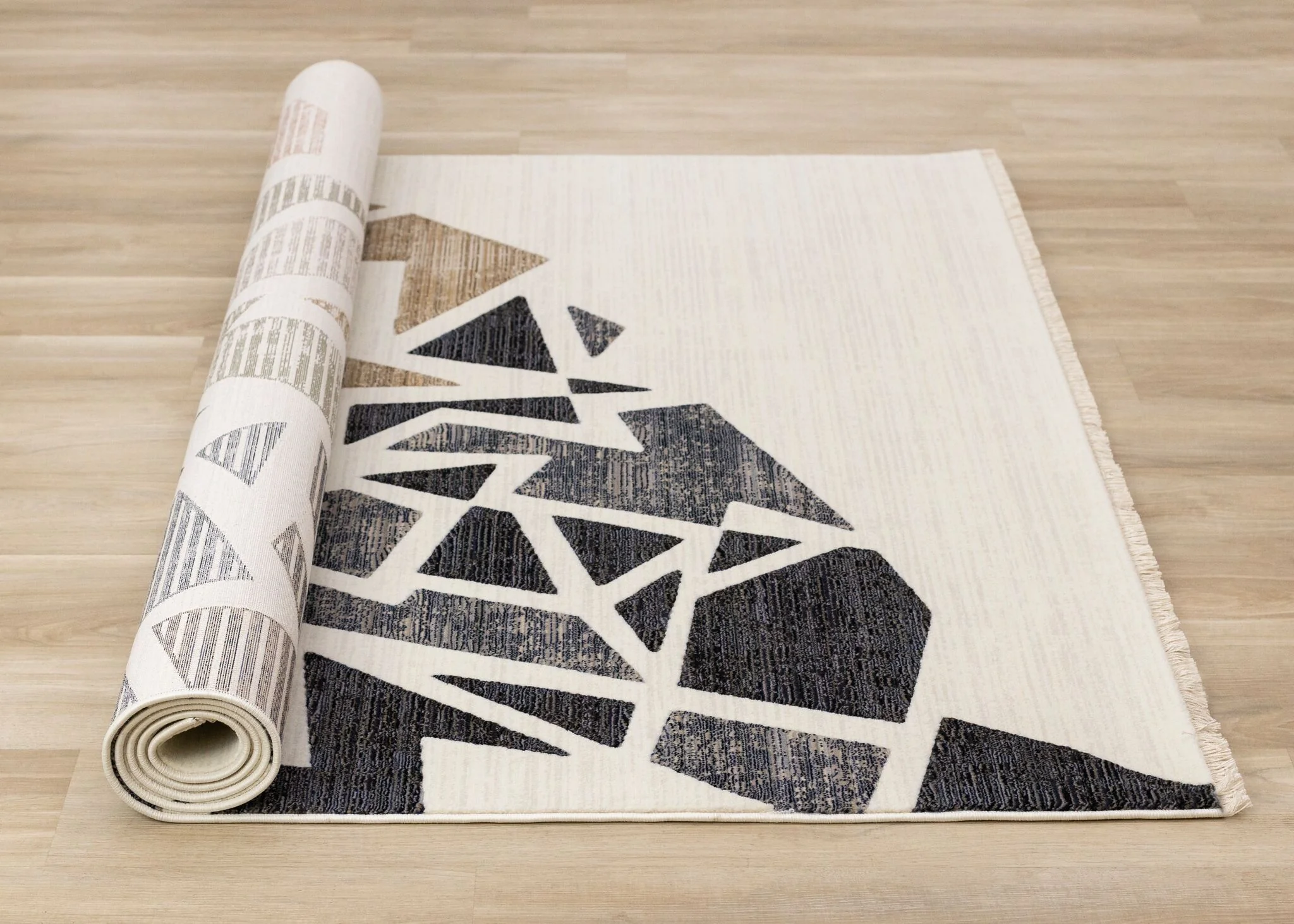 In Harmony 7'10" x 10'2" Shattered Glass Design Area Rug - Cream, Blue, Red - Image 5