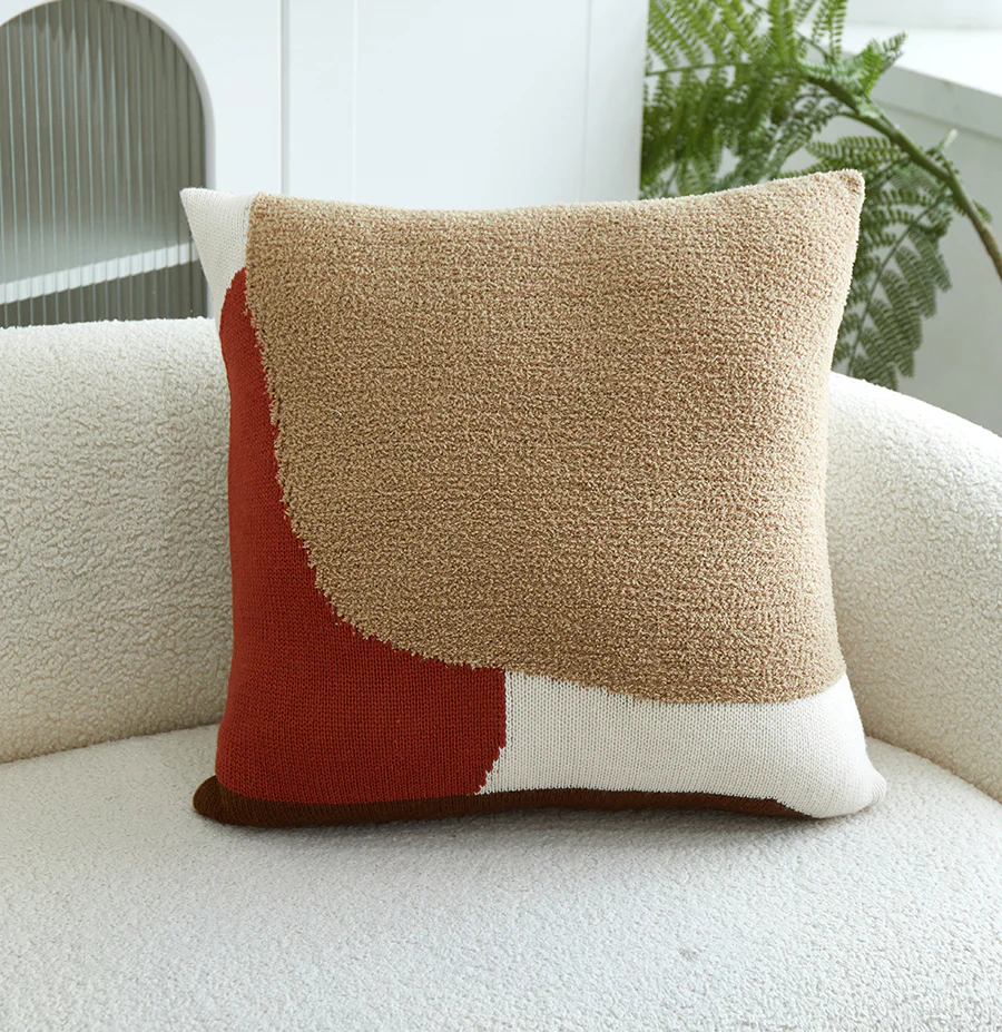 In The Abstract 18" x 18" Cushion - Beige, Red - Image 2