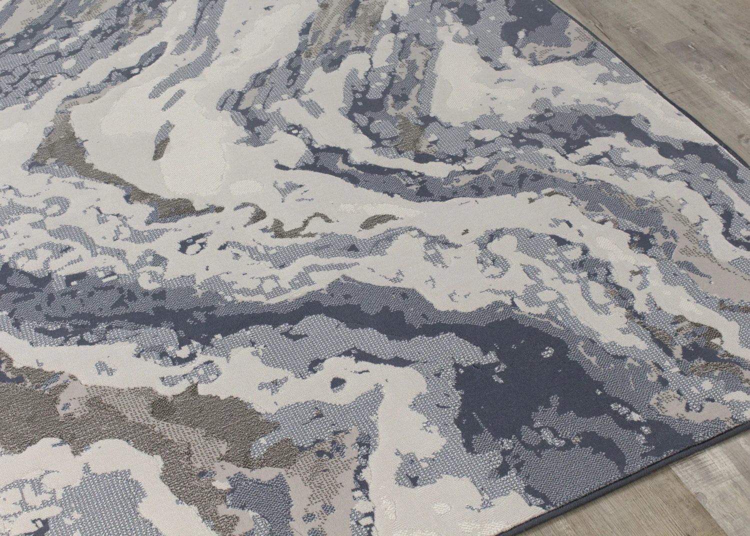 Intrepid Rushing Water Area Rug - 8' X 11' - Blue/Cream - Image 3
