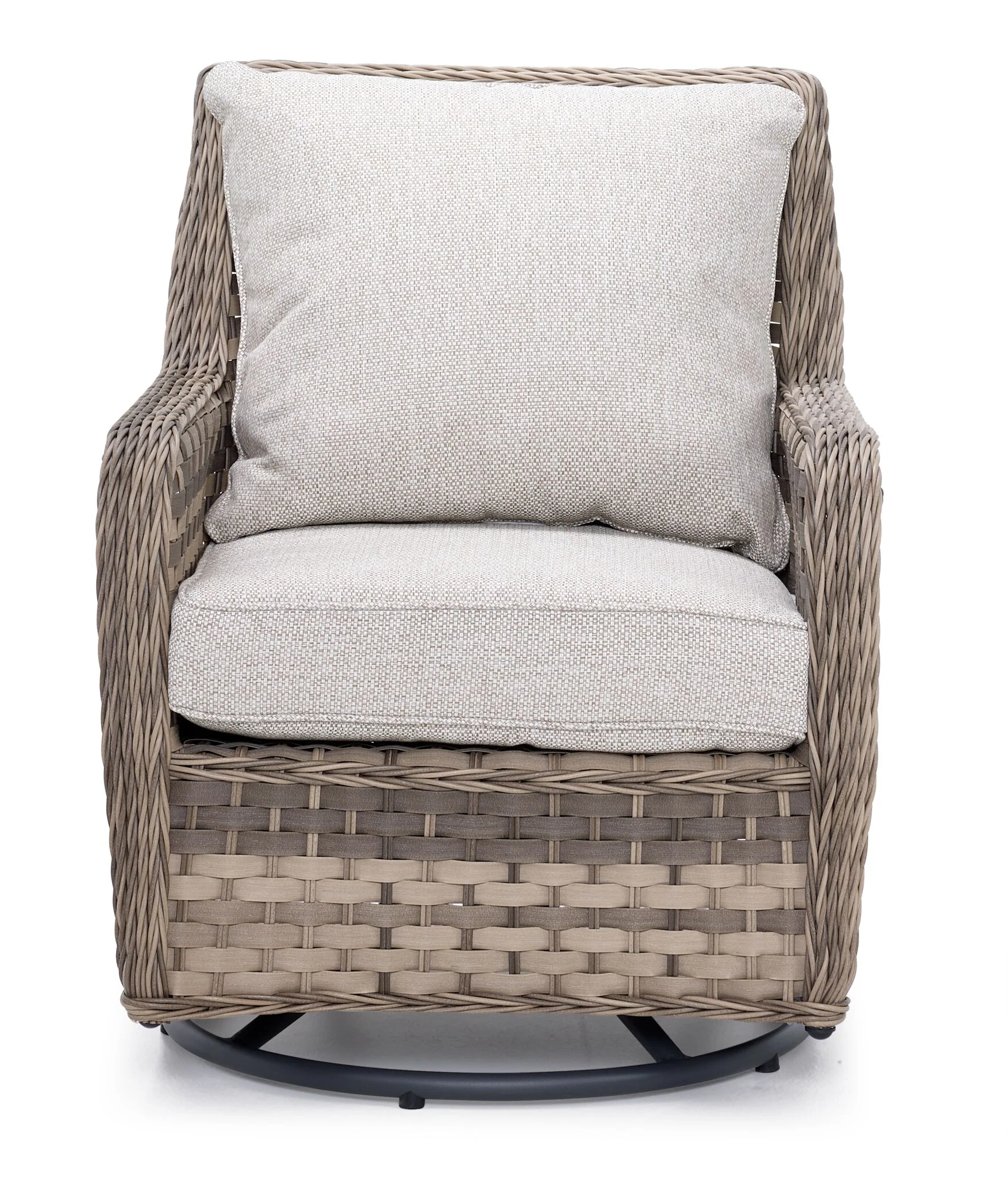 Isla Outdoor Swivel Chair - Grey, Beige - Image 3