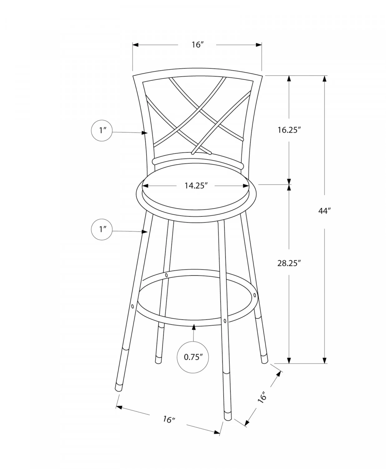Islington Bar Stool - Black - Set Of Two - Image 3
