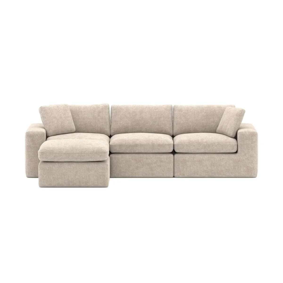 Jade All Foam Sectional - Beige - Image 5