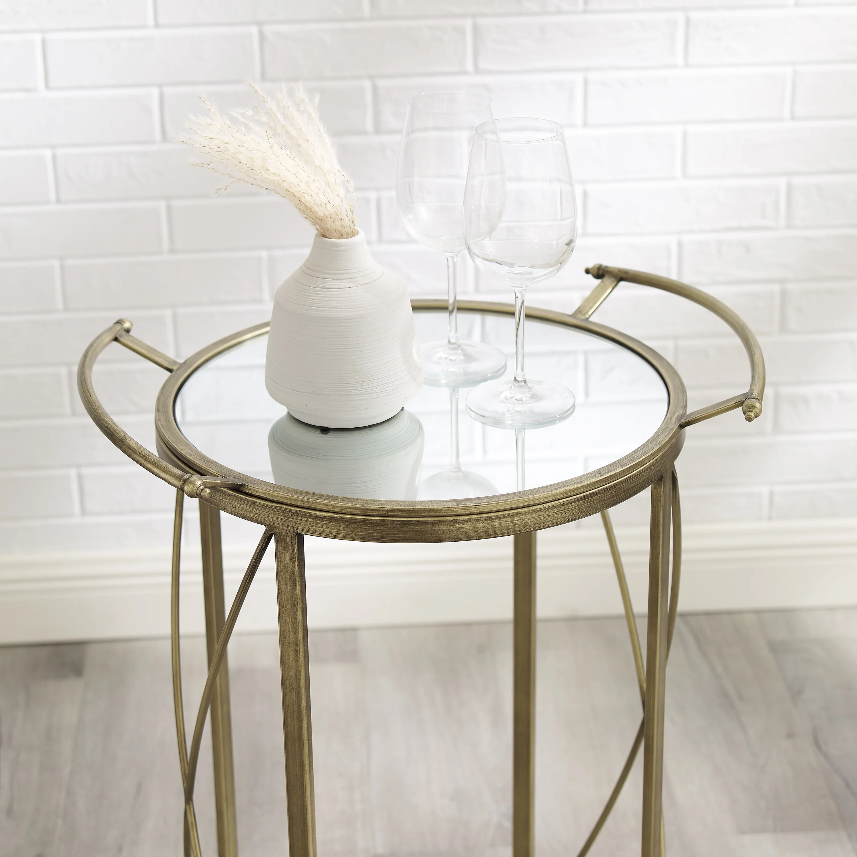 Jami Round Bar Cart - Gold - Image 5