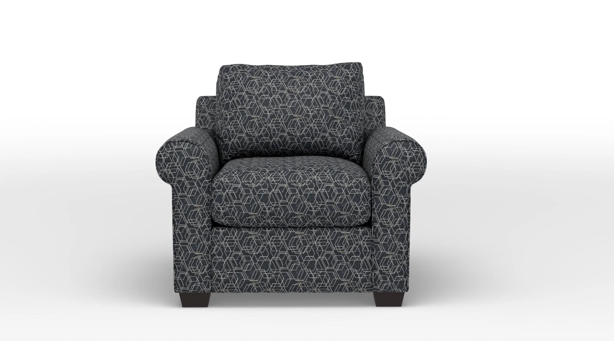 Jayden Accent Chair - Boxes Dark Blue - Image 2