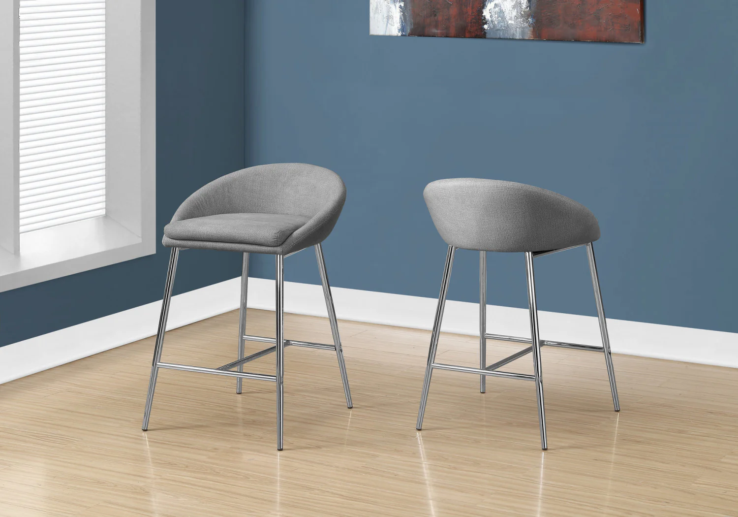 Juliette Counter Stool - Grey - Set Of Two - Image 2