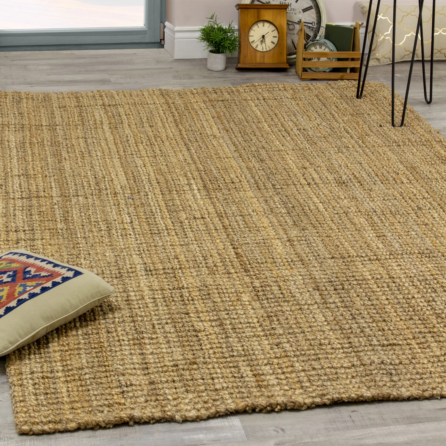 Jute Chunky Boucle Area Rug - 3' X 5' - Beige - Image 3