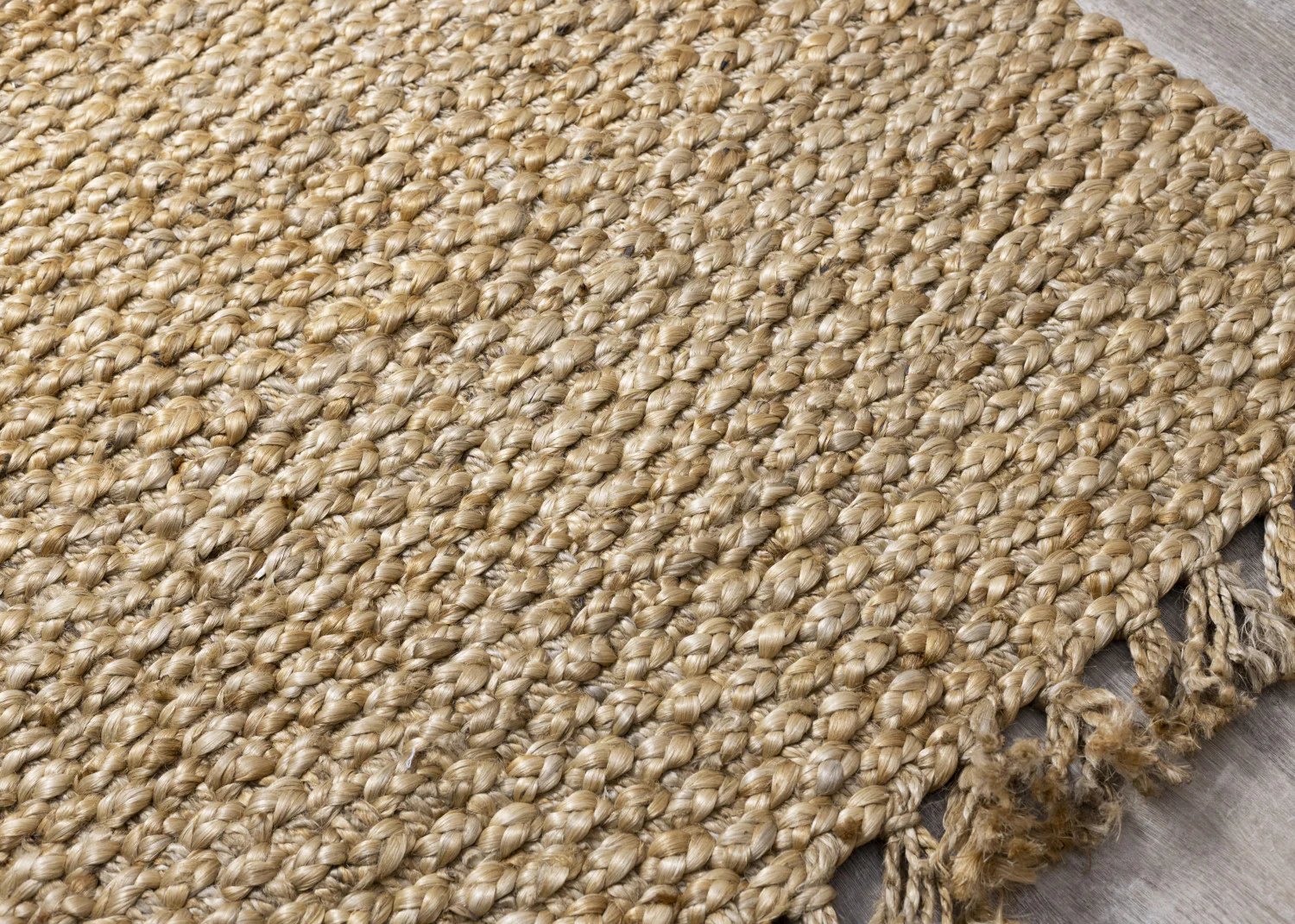 Jute Braided Area Rug - 5' X 8' - Beige - Image 4