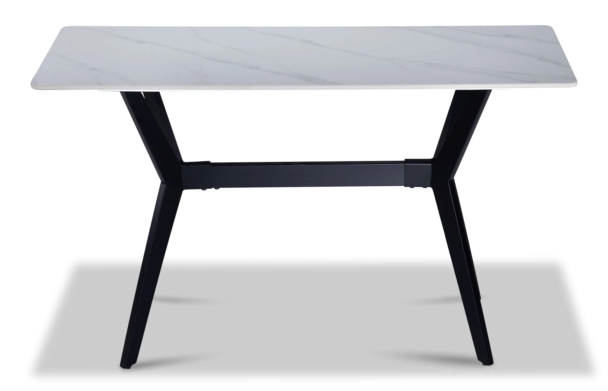 Kalani 47" Sofa Table - White Sintered Stone & Black Metal - Image 3