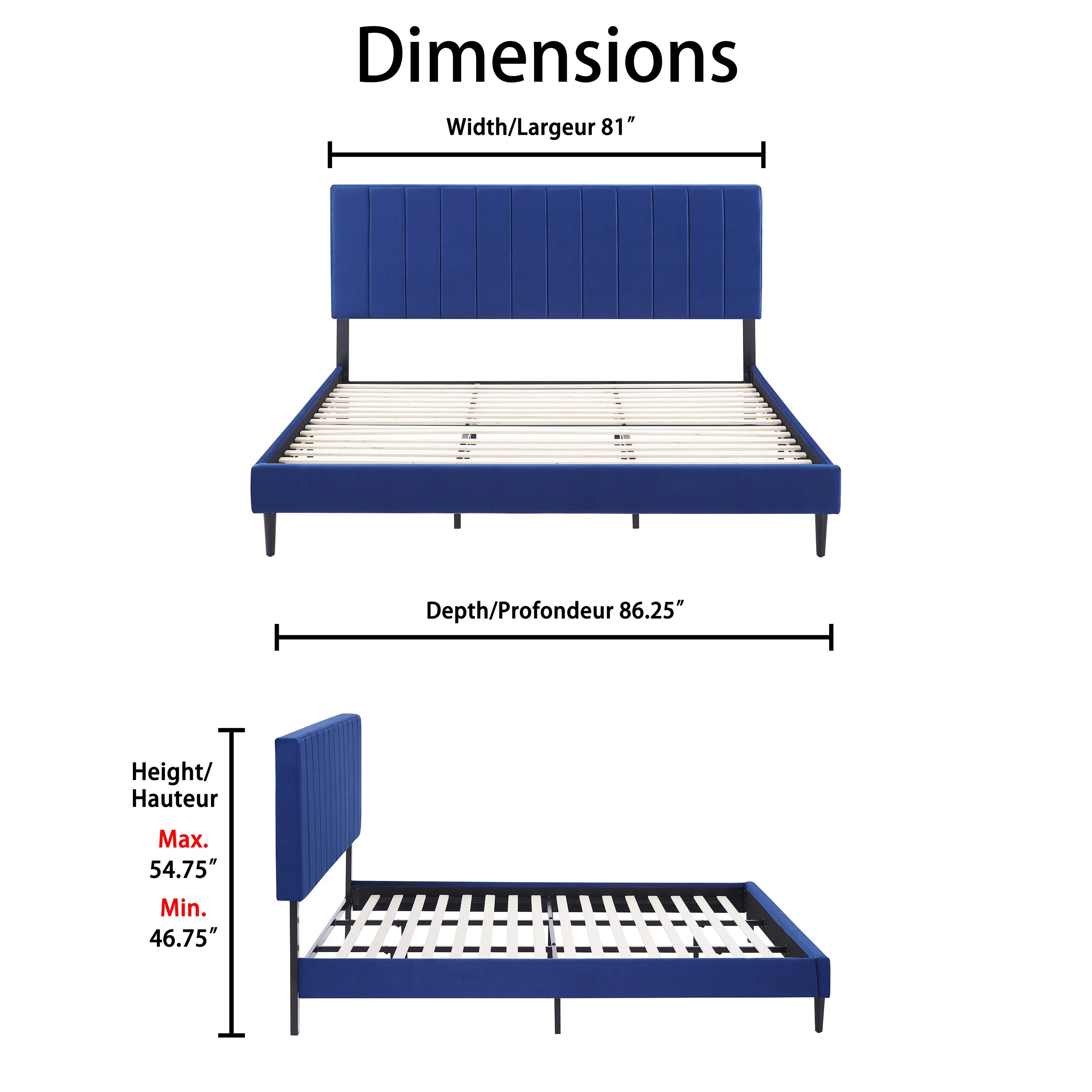 Kalina 3-Piece King Bed - Blue - Image 6