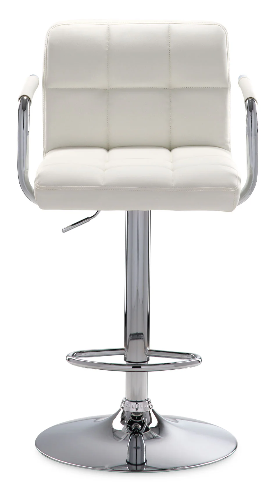 Kane Bar Height Stool - White, Chrome - Image 3