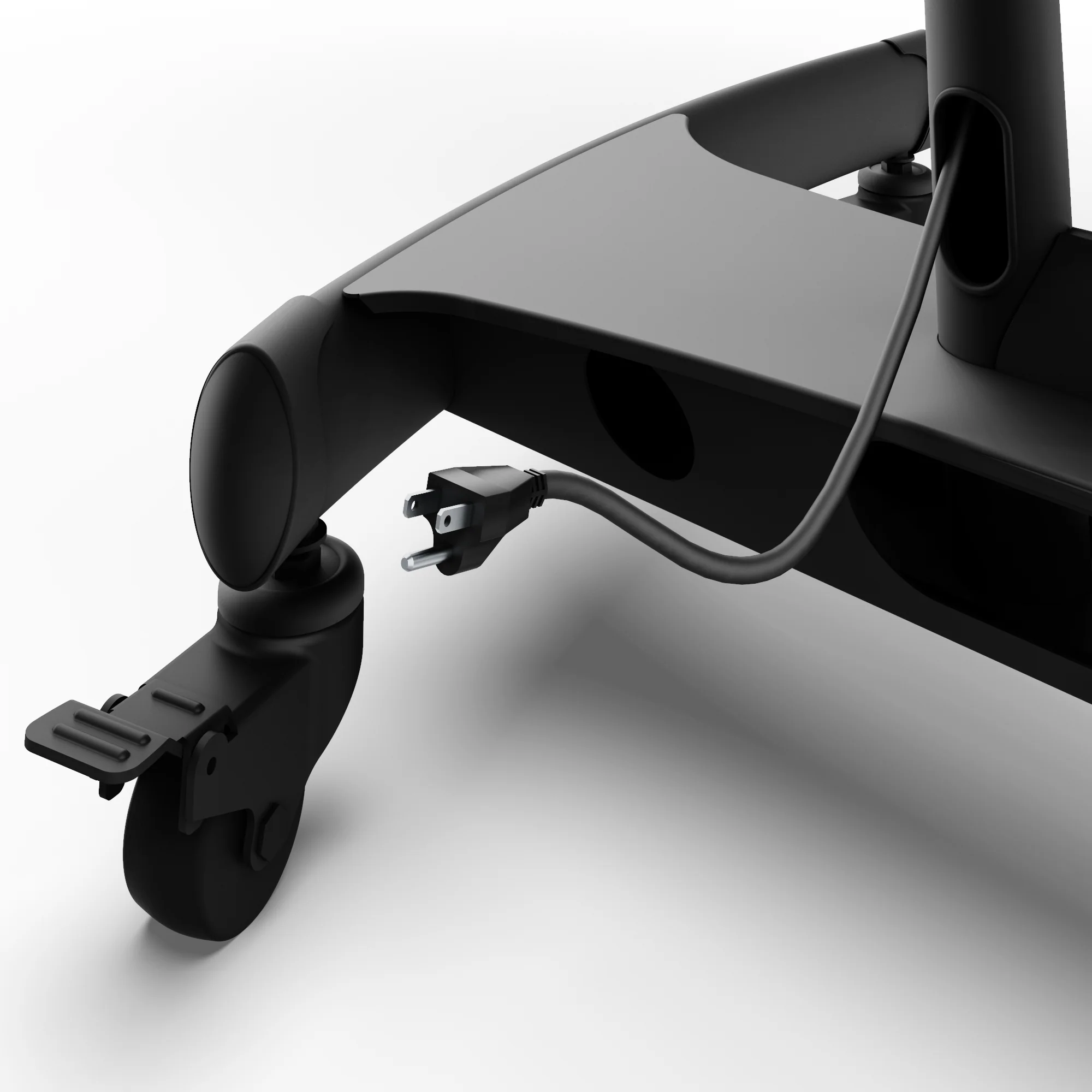 Kanto Black Height Adjustable Mobile TV Cart with Adjustable Shelf for 37" to 65" TVs - MTM65PL - Image 5