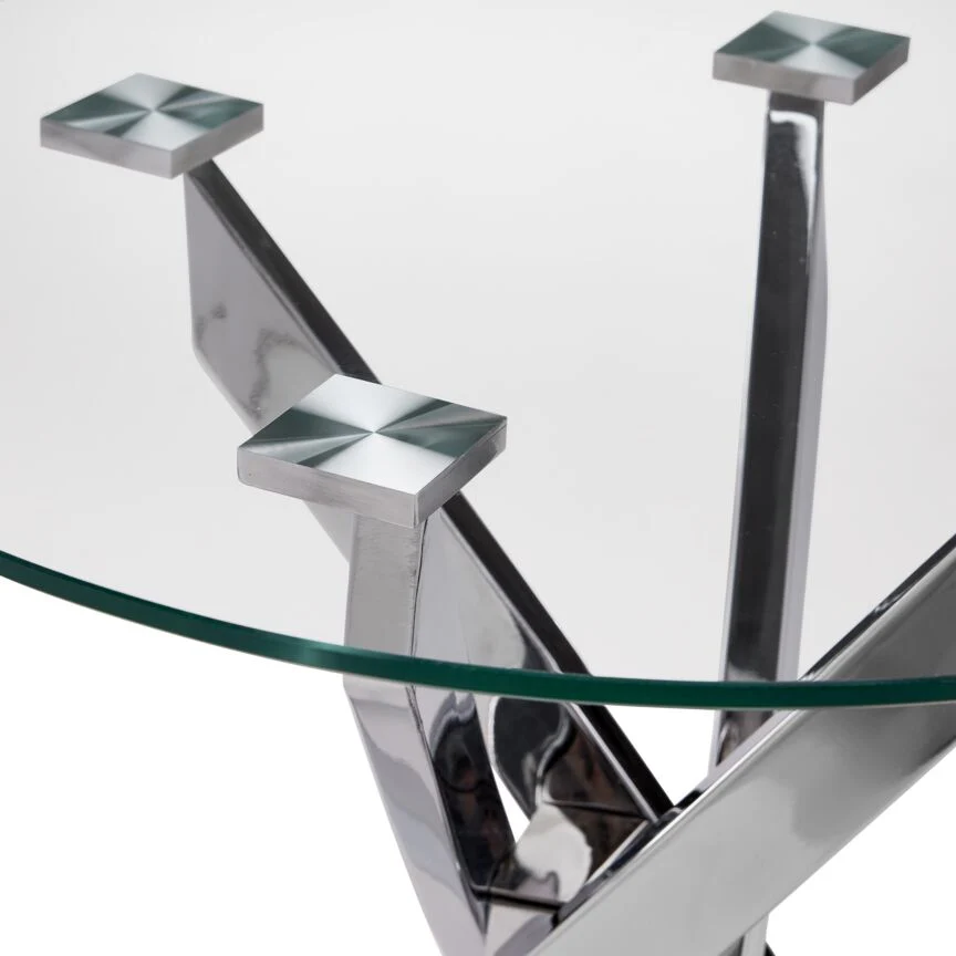 Kate End Table - Glass and Chrome - Image 2
