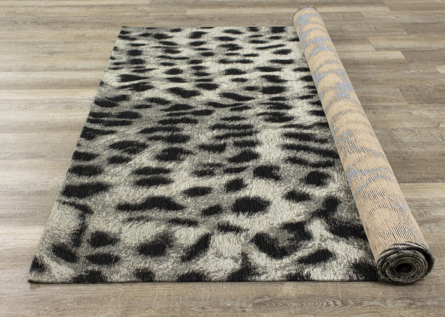 Kathy Leopard Print Area Rug - 8' X 11' - Grey/Black - Image 6