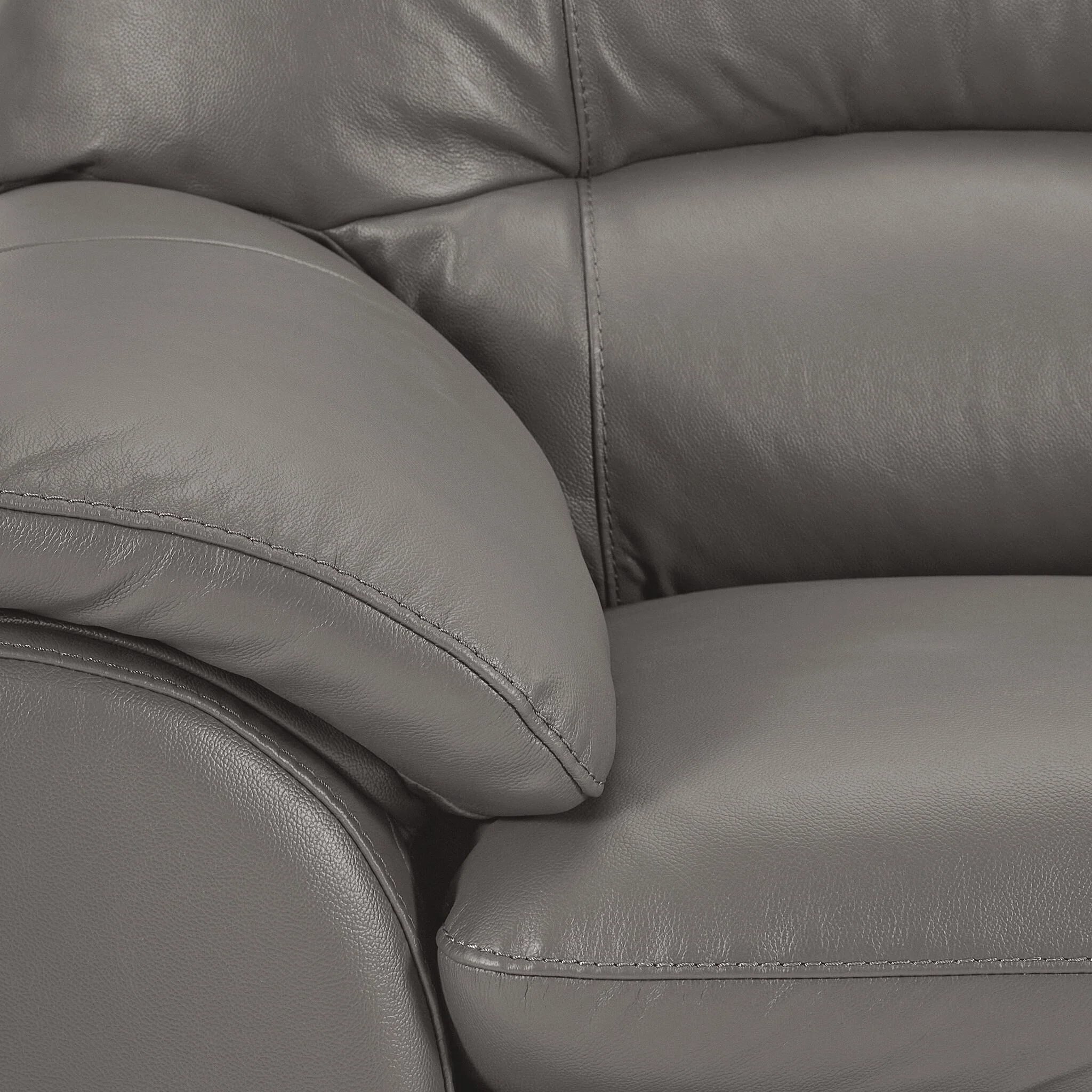 Kendrick Leather Chair - Grey - Image 3