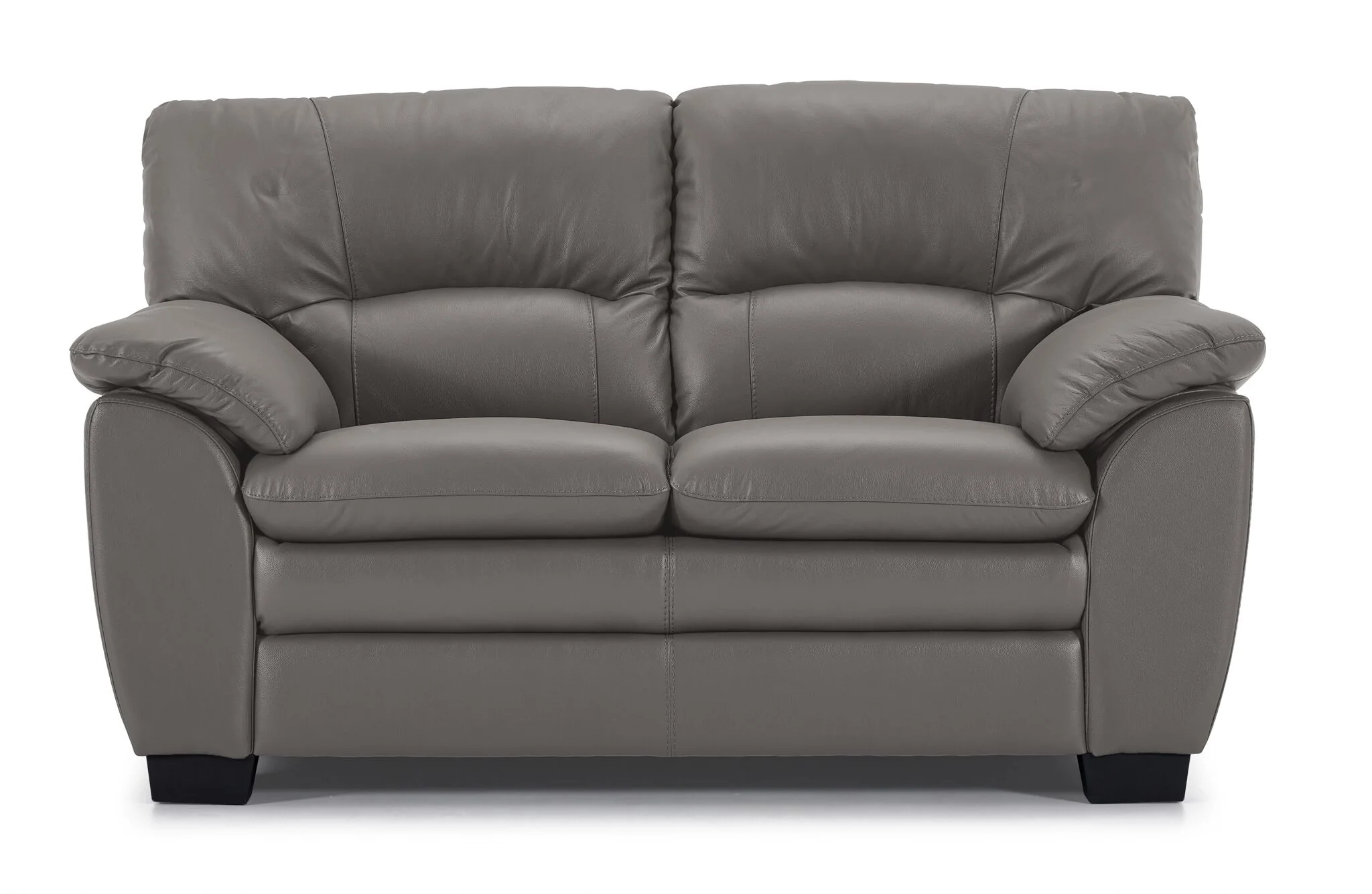 Kendrick Leather Loveseat - Grey - Image 2