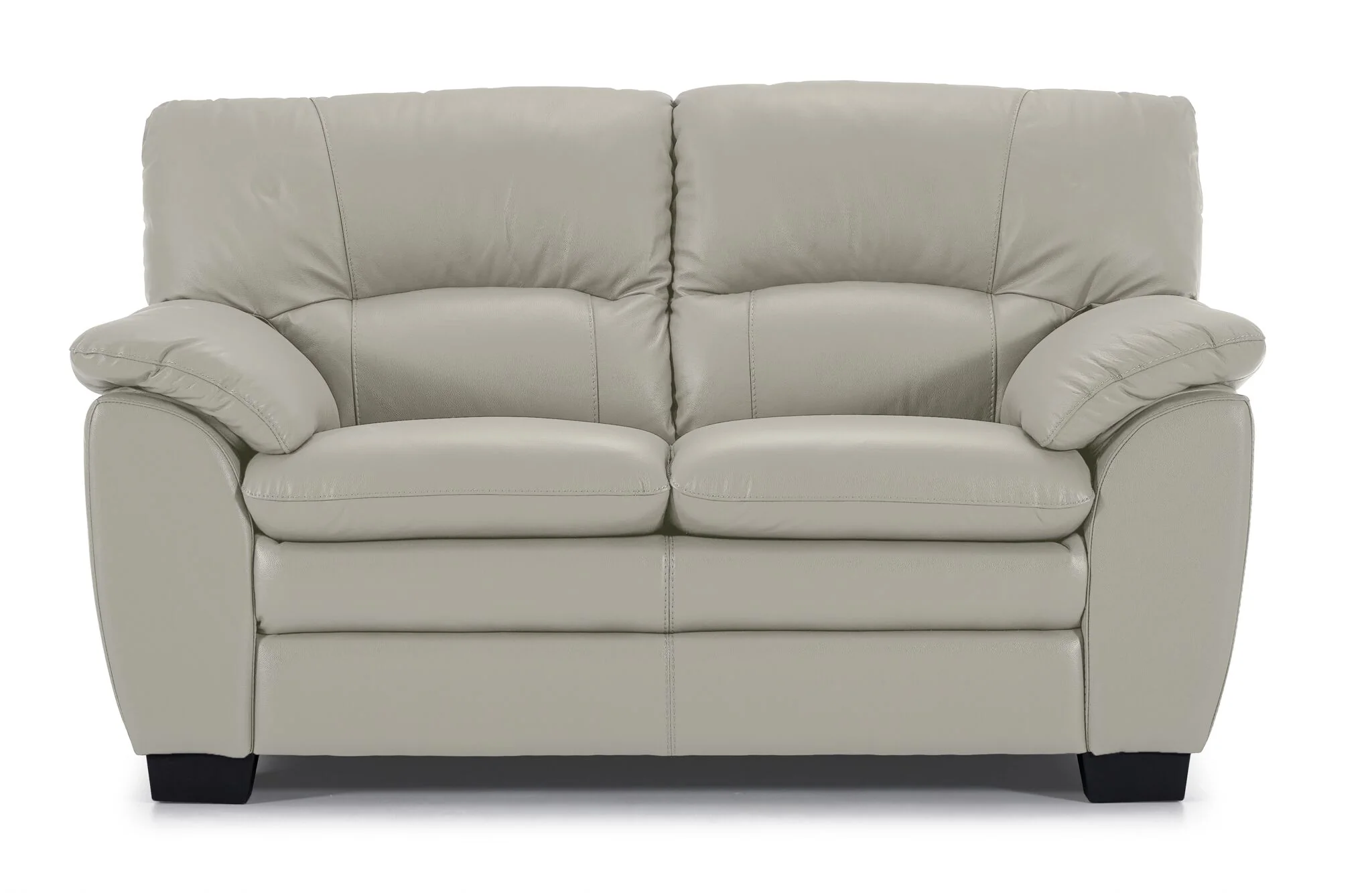 Kendrick Leather Loveseat - Silver Grey - Image 2
