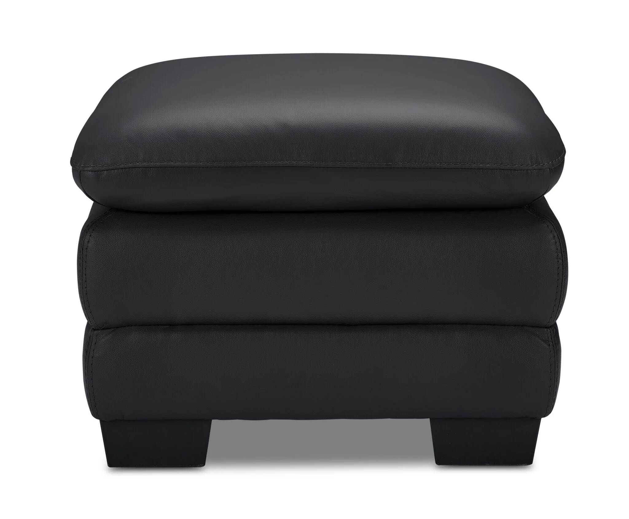 Kendrick Leather Ottoman - Black - Image 2