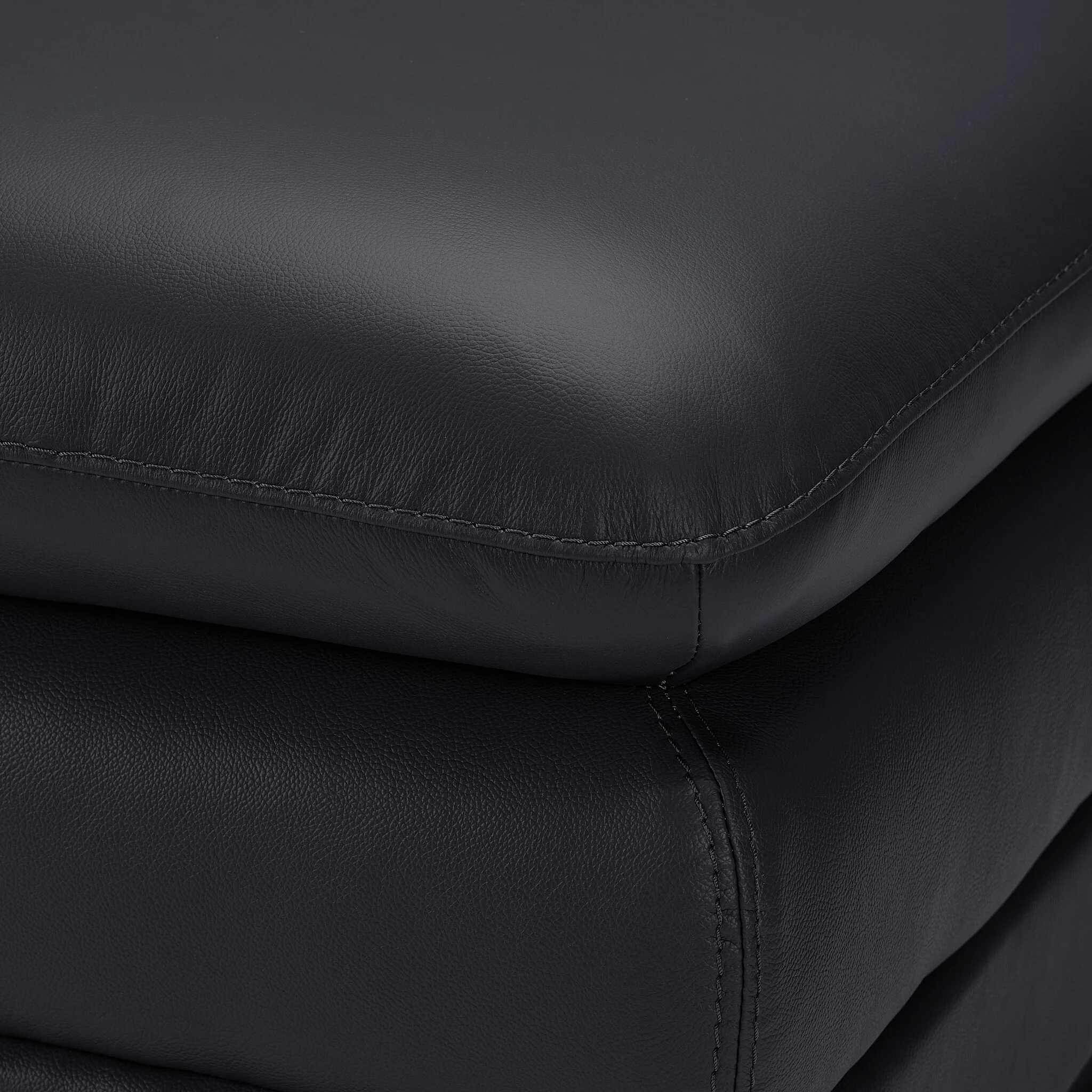 Kendrick Leather Ottoman - Black - Image 3