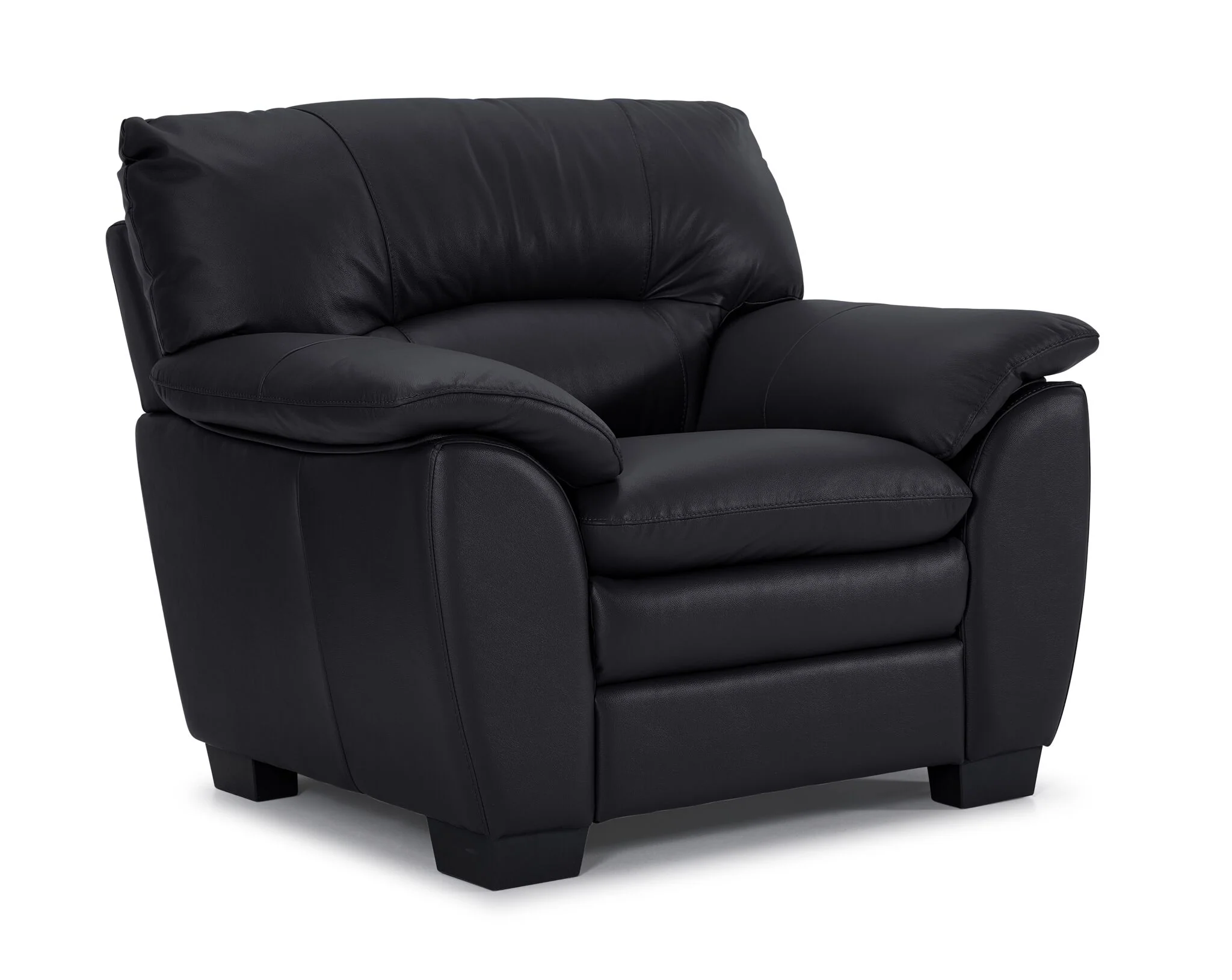 Kendrick Leather Sofa and Chair Set - Black - Image 3