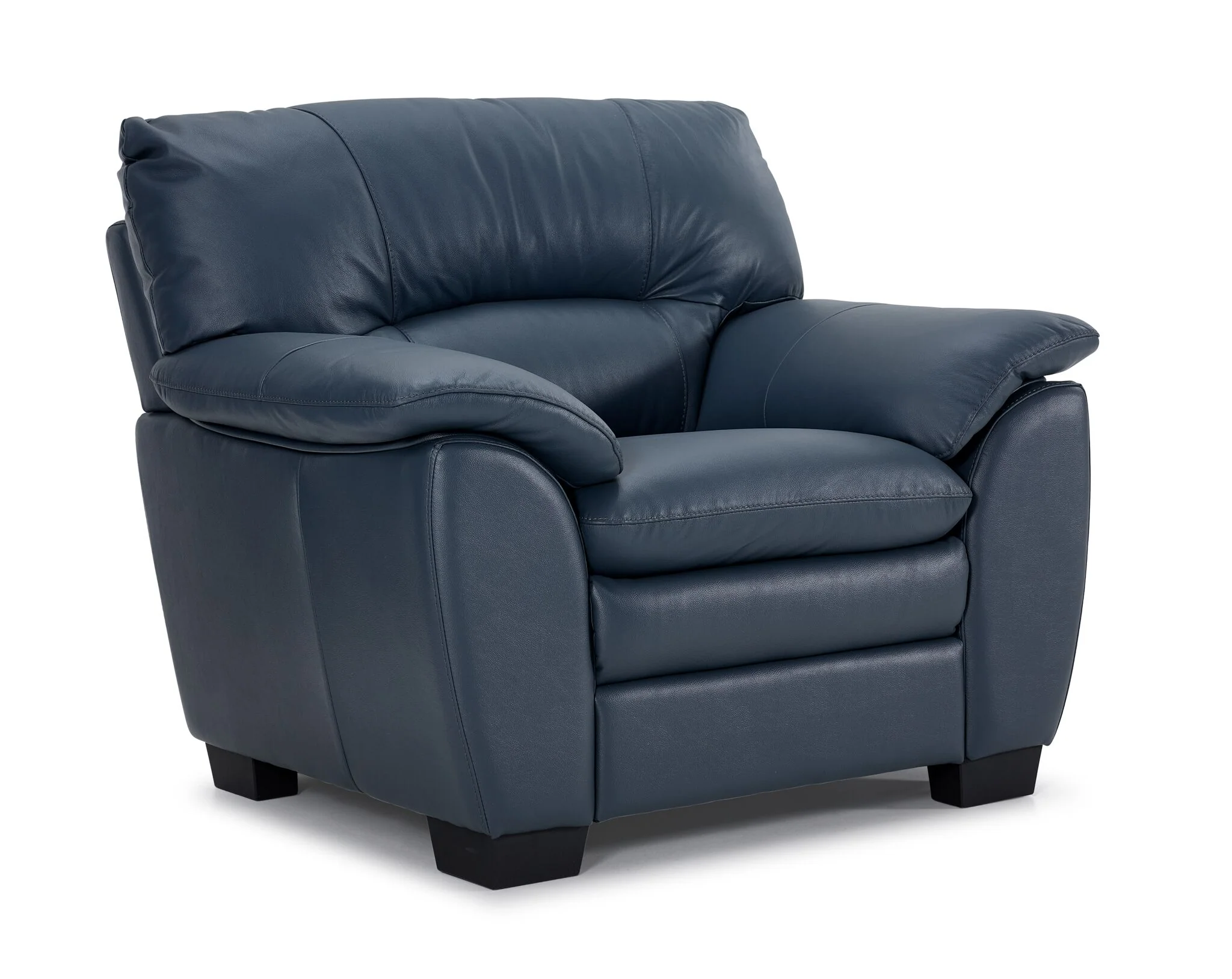 Kendrick Leather Sofa and Chair Set - Blue - Image 3