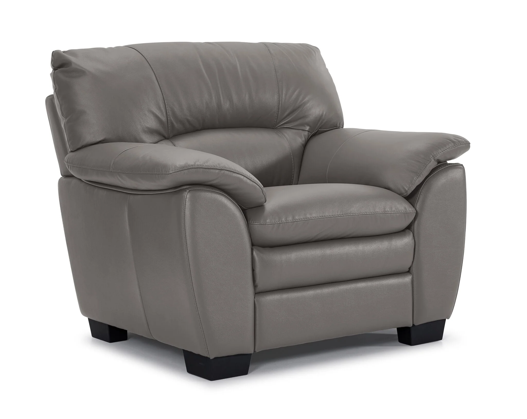 Kendrick Leather Sofa and Chair Set - Grey - Image 3