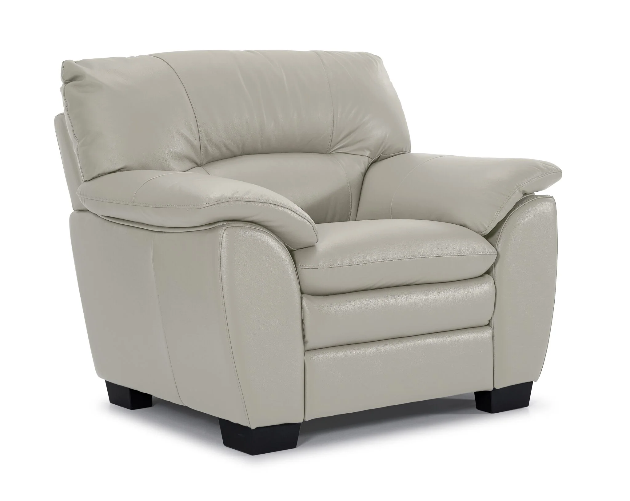 Kendrick Leather Sofa and Chair Set - Silver Grey - Image 3