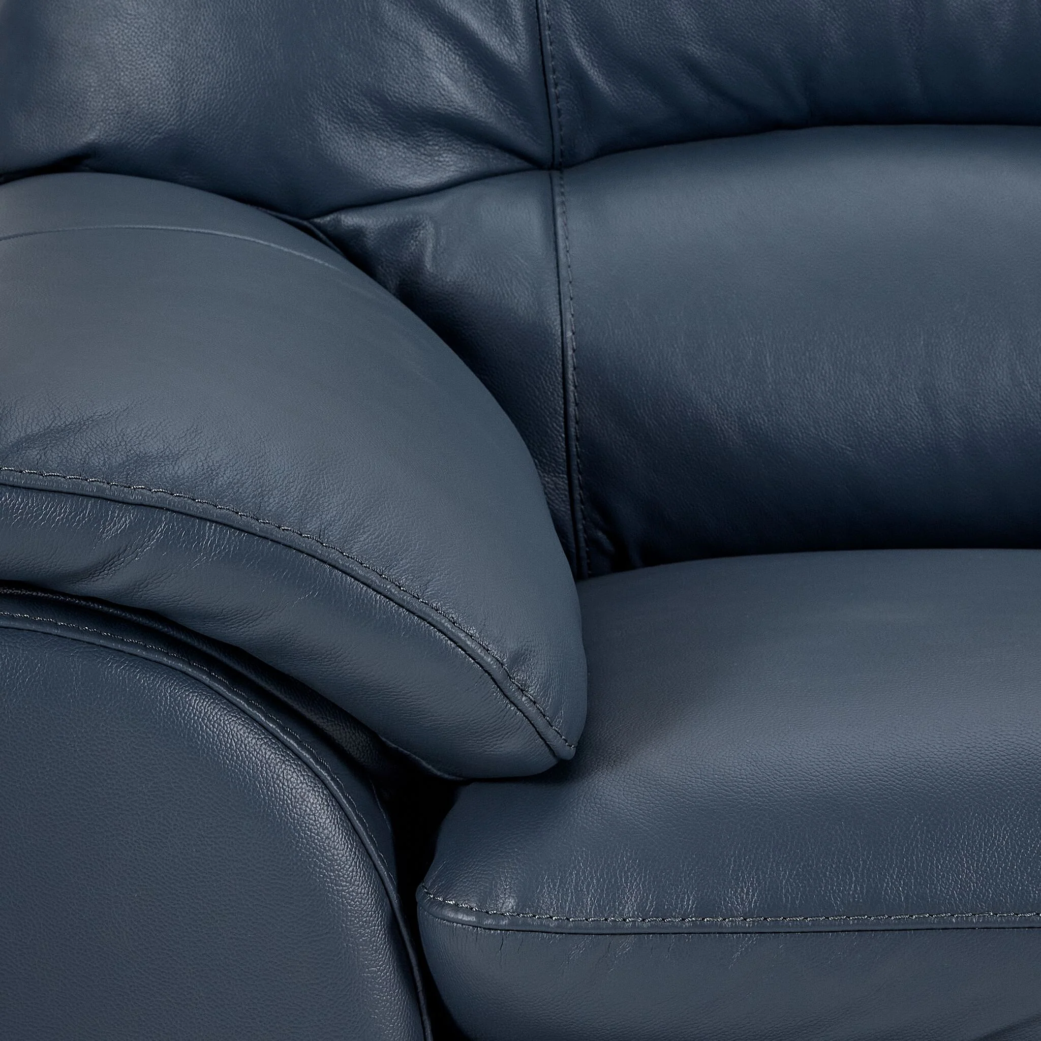 Kendrick Leather Sofa and Loveseat Set - Blue - Image 4