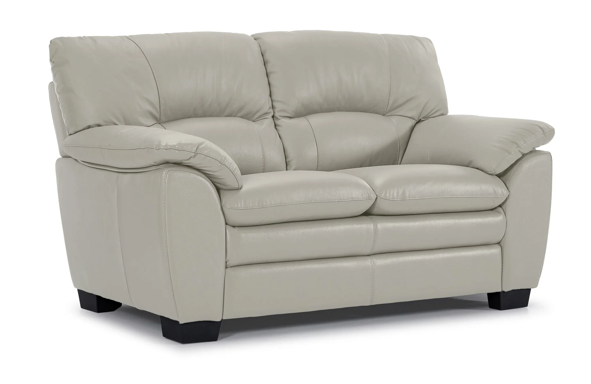 Kendrick Leather Sofa and Loveseat Set - Silver Grey - Image 3