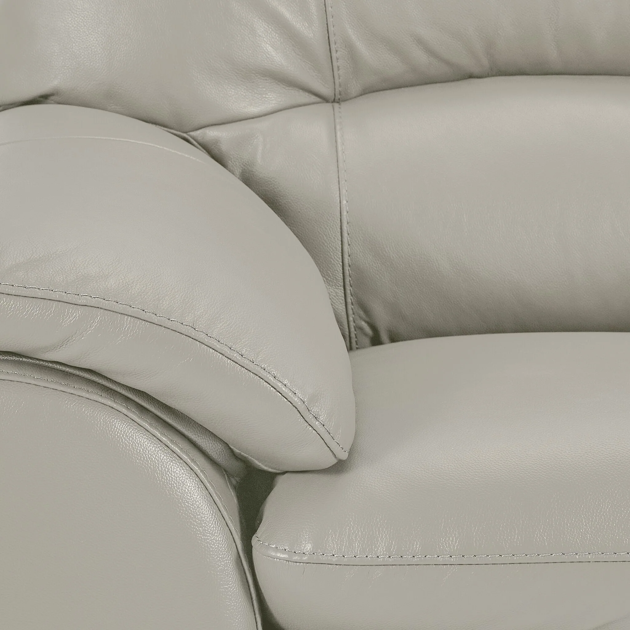 Kendrick Leather Sofa and Loveseat Set - Silver Grey - Image 4