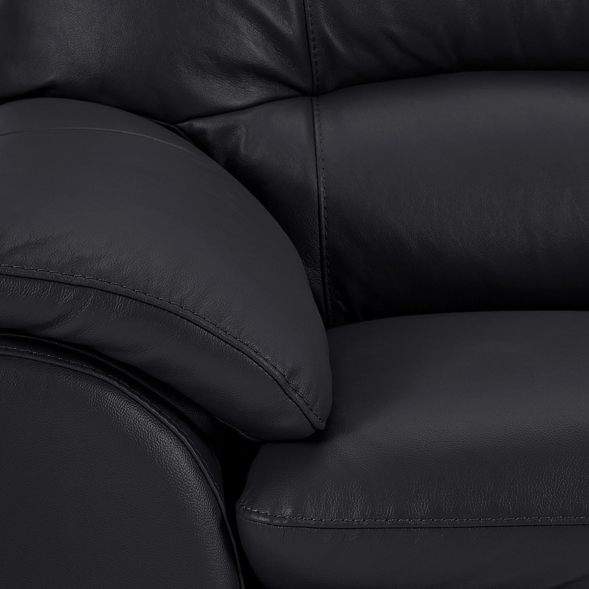 Kendrick Leather Sofa - Black - Image 3