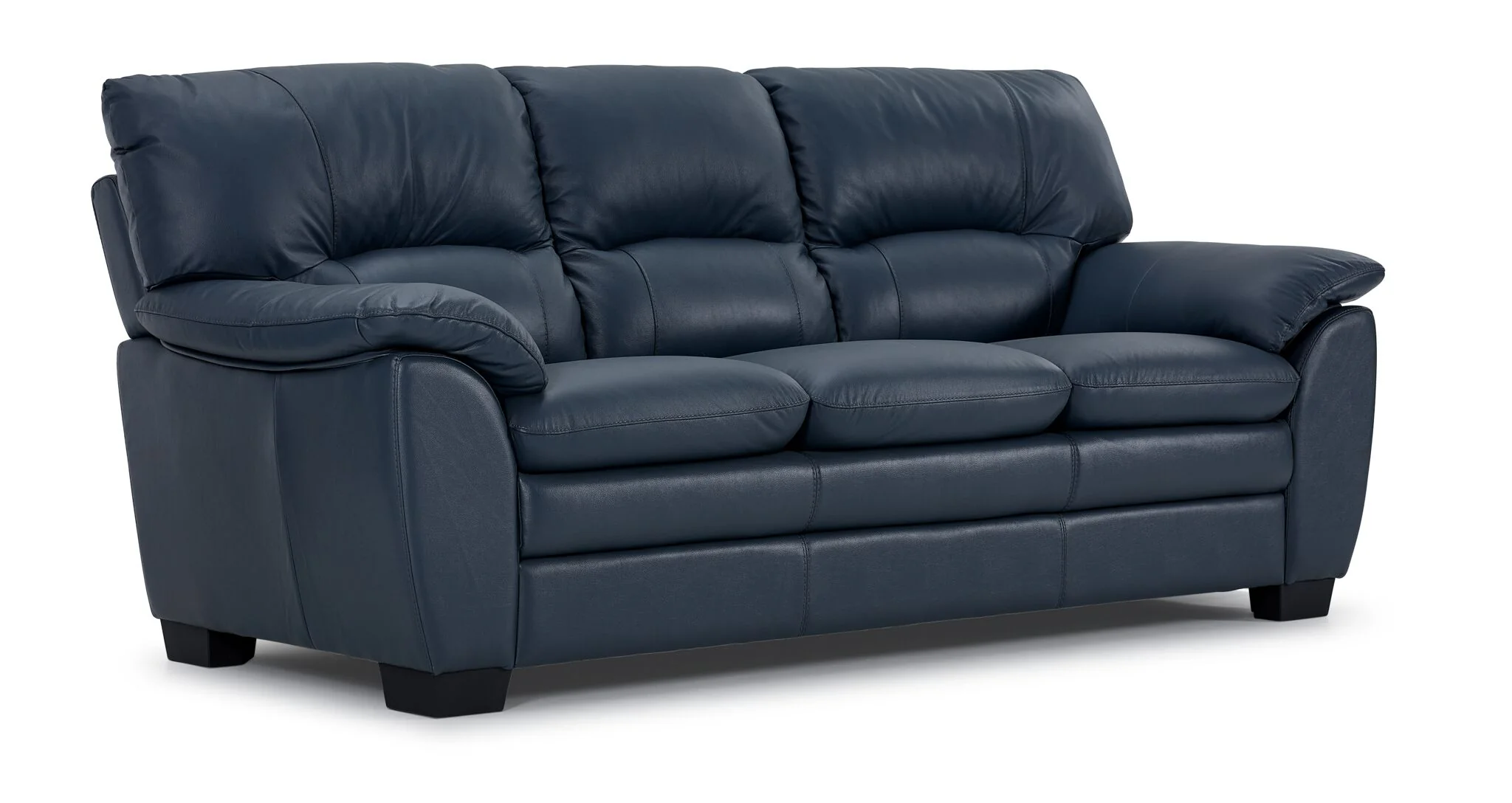 Kendrick Leather Sofa, Loveseat and Chair Set - Blue - Image 2