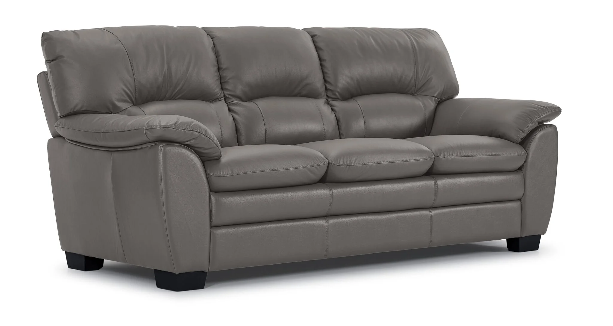 Kendrick Leather Sofa, Loveseat and Chair Set - Grey - Image 2
