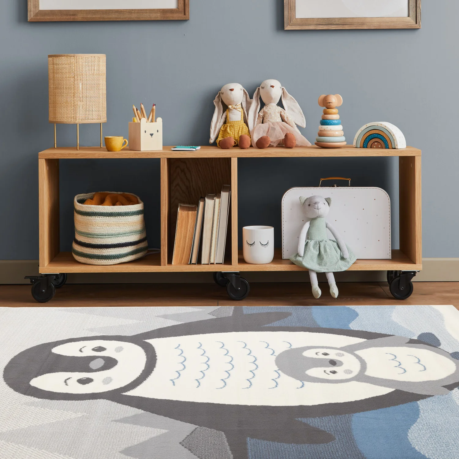 Kids Baby Penguin Area Rug - 4' X 6' - Grey/Blue - Image 3
