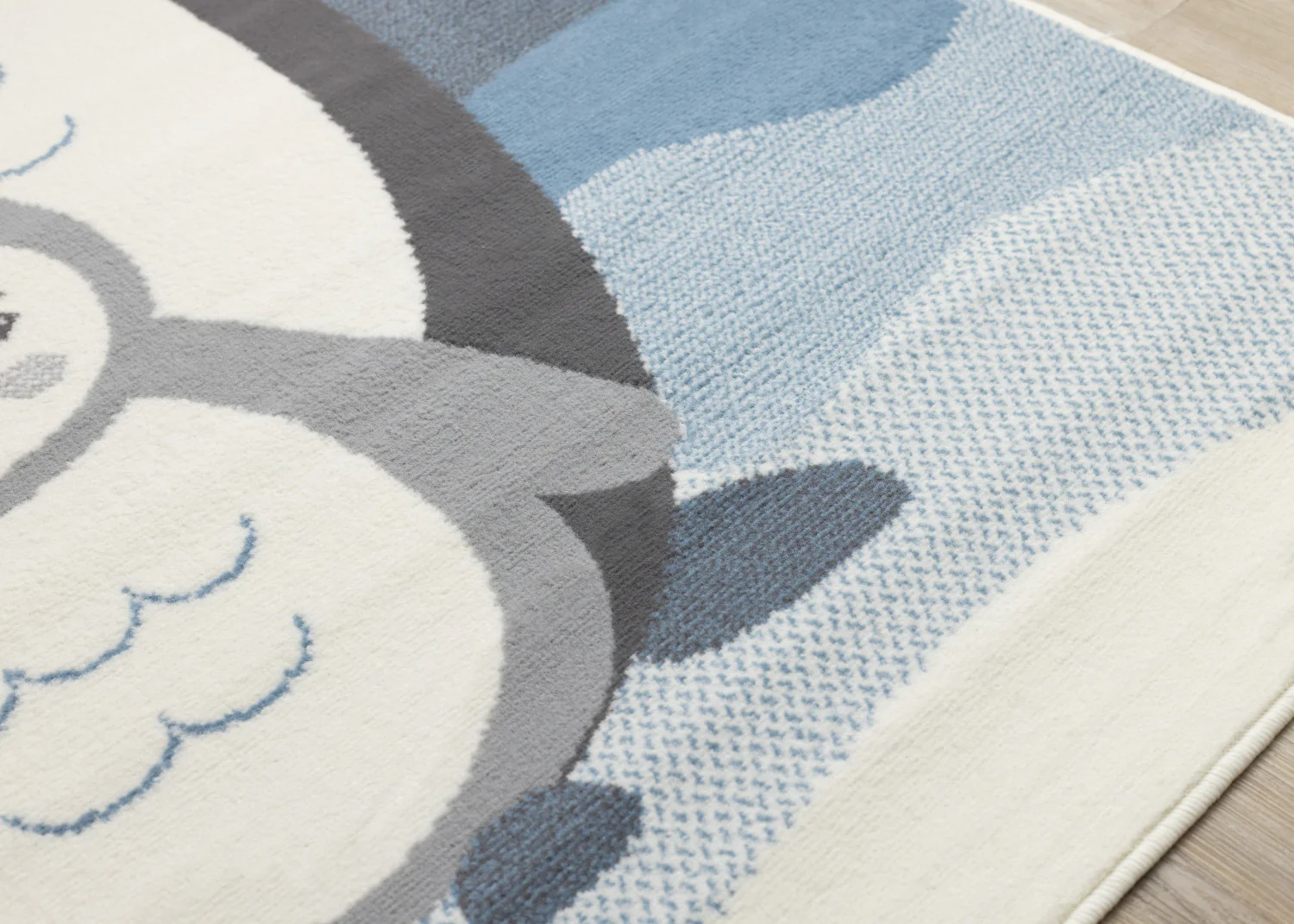 Kids Baby Penguin Area Rug - 4' X 6' - Grey/Blue - Image 4