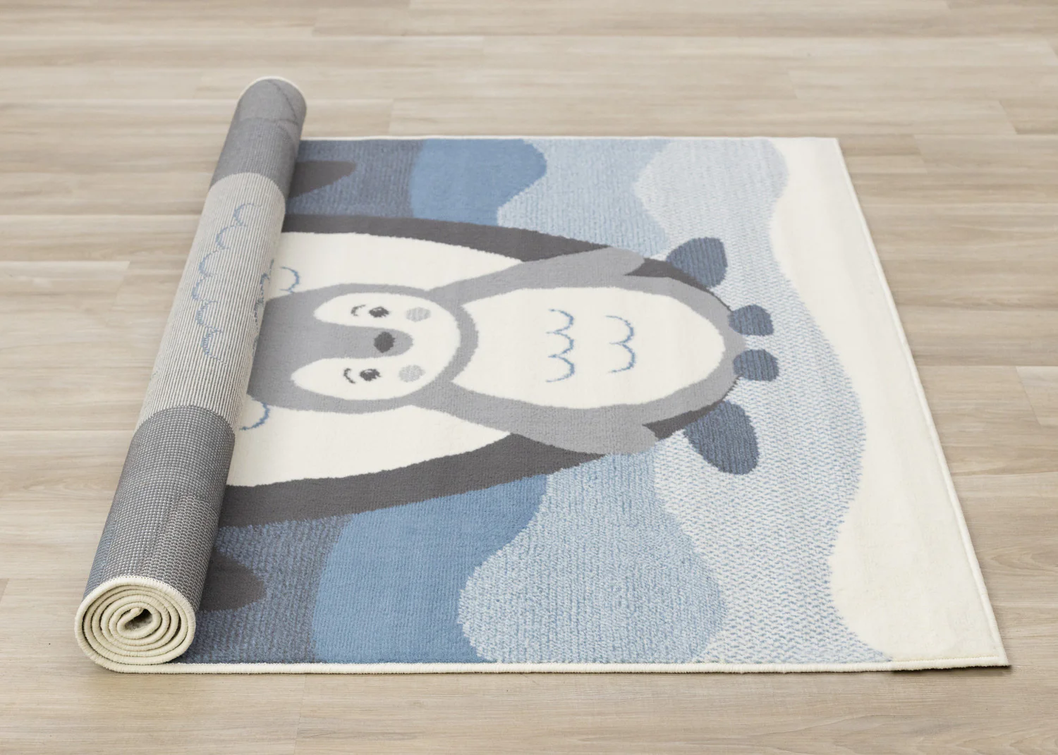 Kids Baby Penguin Area Rug - 4' X 6' - Grey/Blue - Image 8
