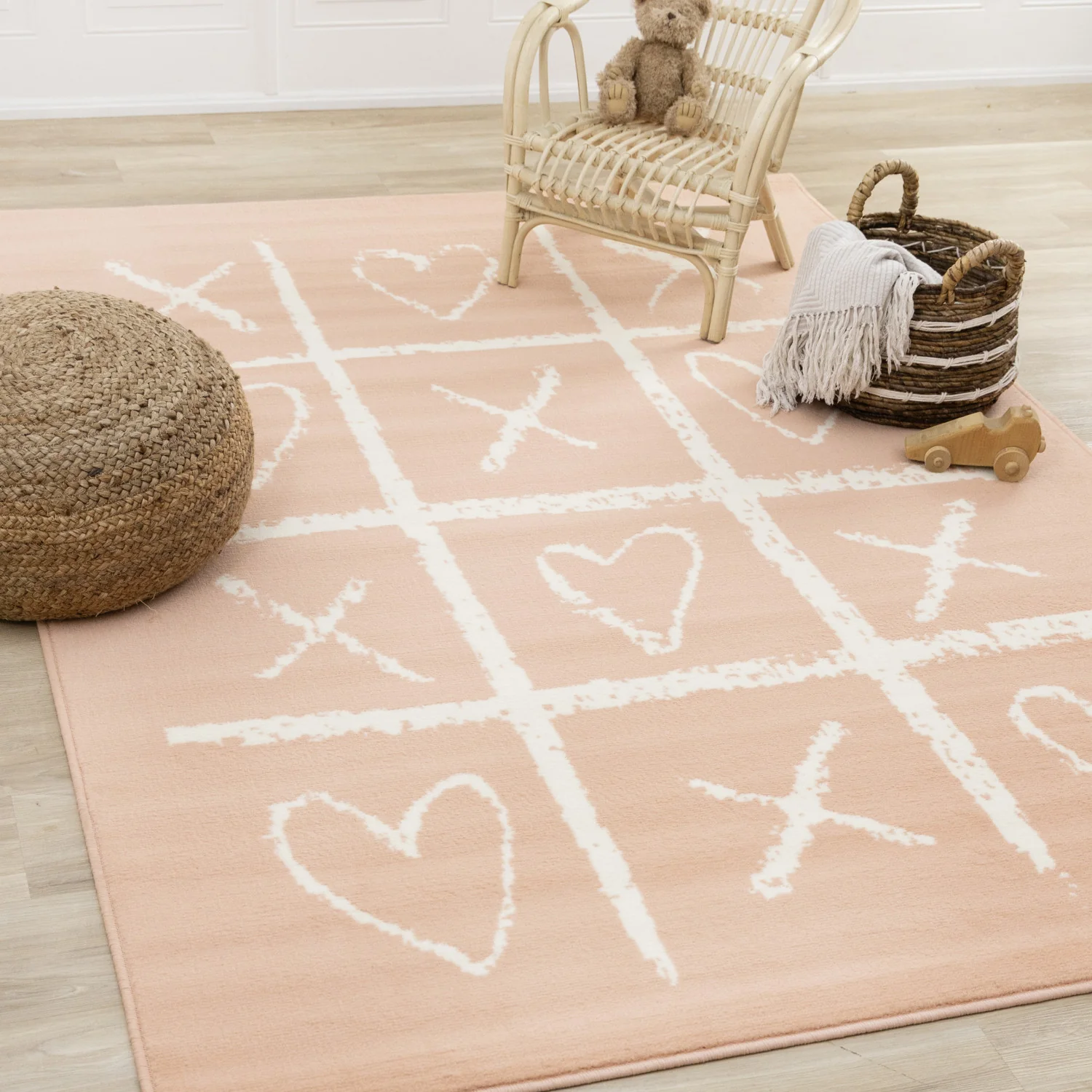 Kids Playing Board Area Rug - 5' X 8' - Pink/Cream - Image 2