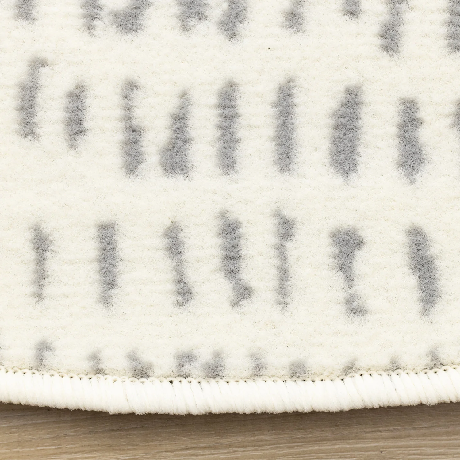 Kids Teddy Bear Area Rug - 5ft Round - Cream/Grey - Image 10