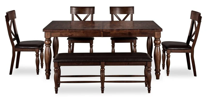 Kingstown 6-Piece Extendable Dining Set - Chocolate - Image 2