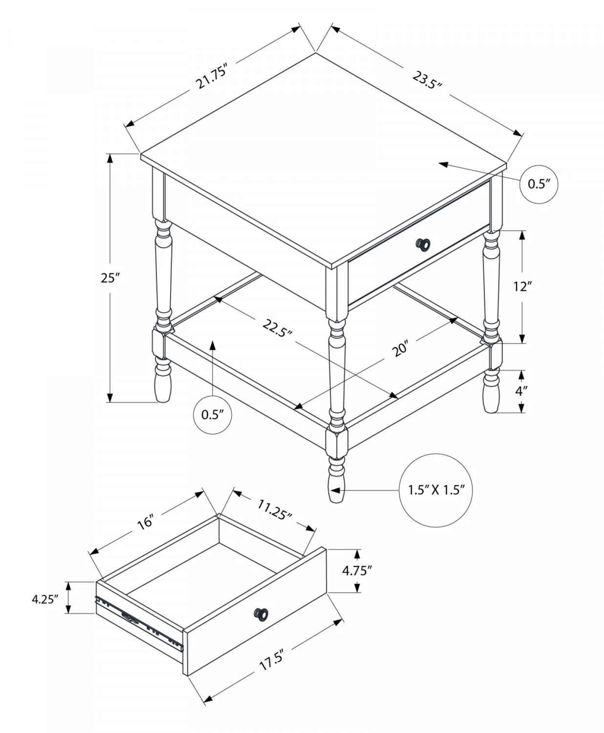 Kira Side Table - Walnut - Image 3