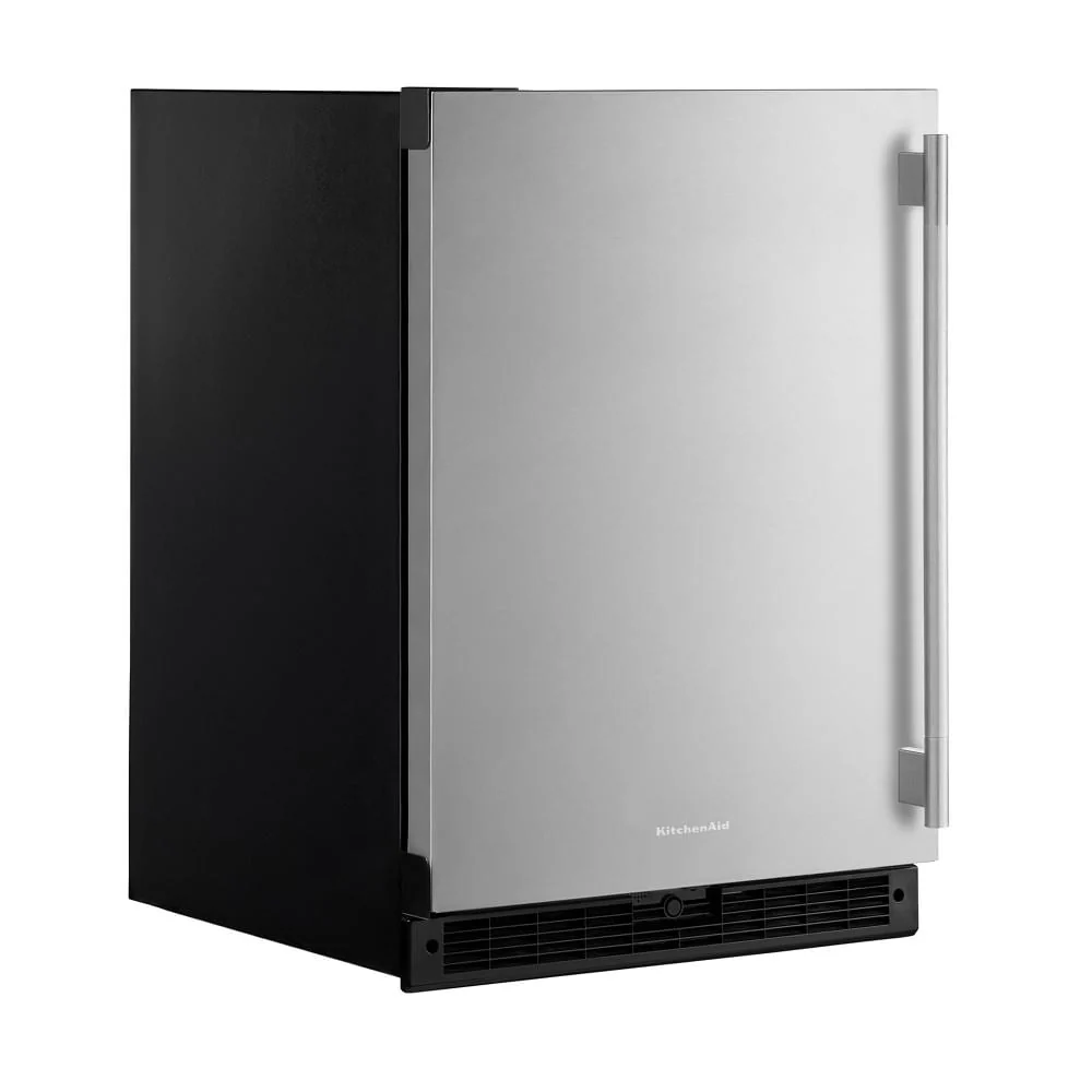 KitchenAid 24" 5.0 Cu. Ft. Black Cabinet/Stainless Doors Undercounter Refrigerator - KURL124SSB - Image 3