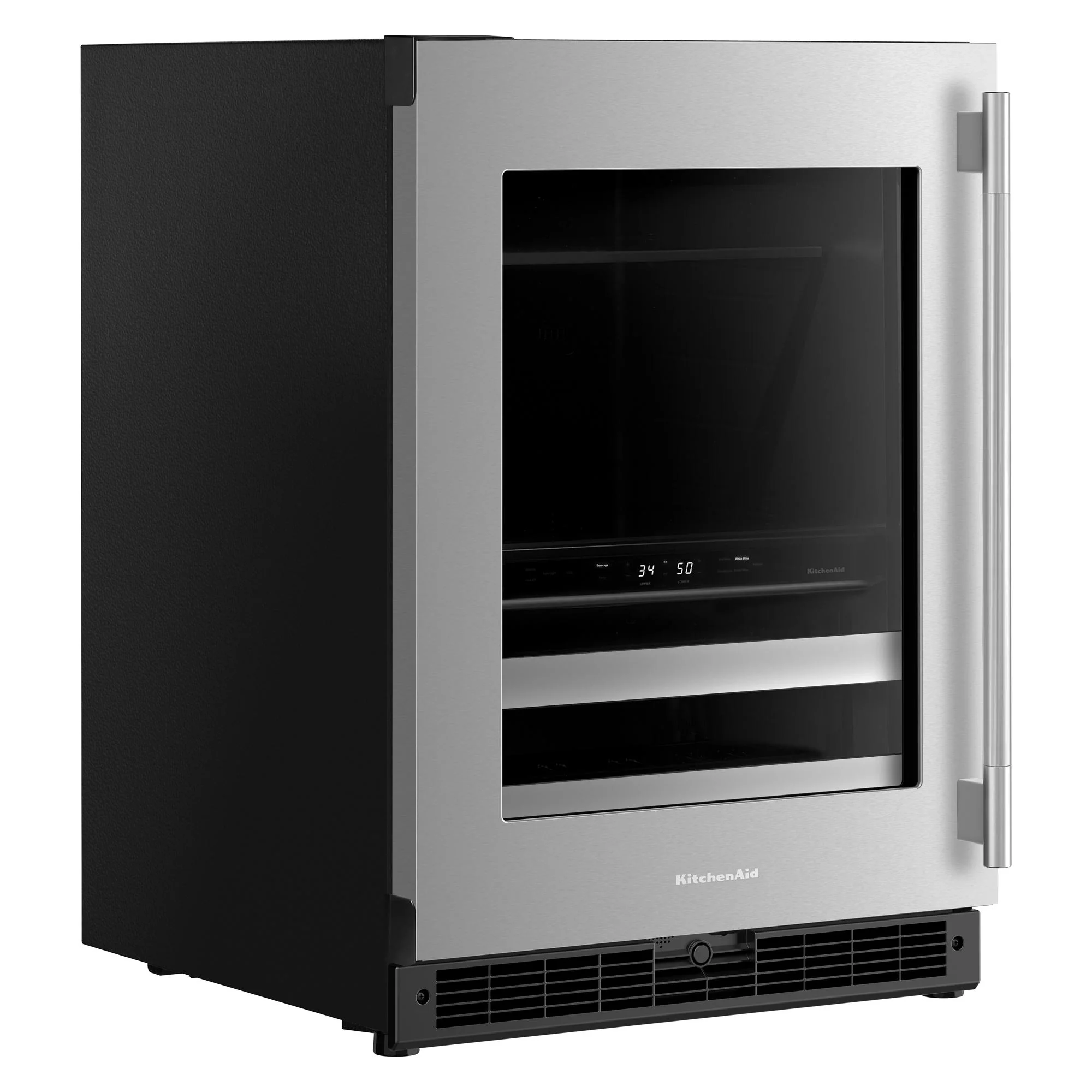 KitchenAid 24" 5.0 Cu. Ft. Black Cabinet with Stainless Steel Doors Undercounter Refrigerator - KUBL524SSB - Image 3