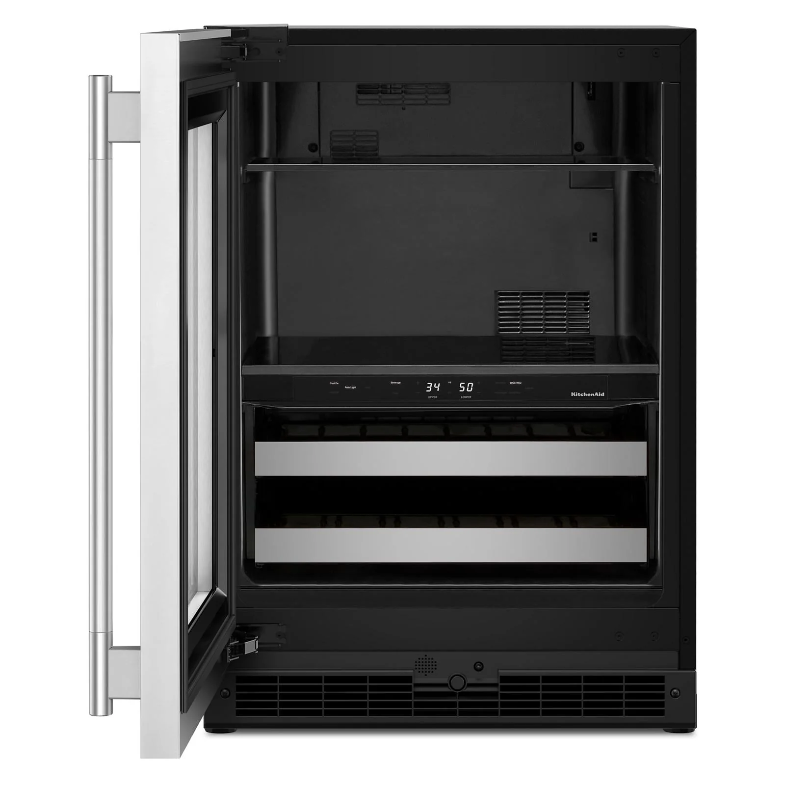 KitchenAid 24" 5.0 Cu. Ft. Black Cabinet with Stainless Steel Doors Undercounter Refrigerator - KUBL524SSB - Image 4