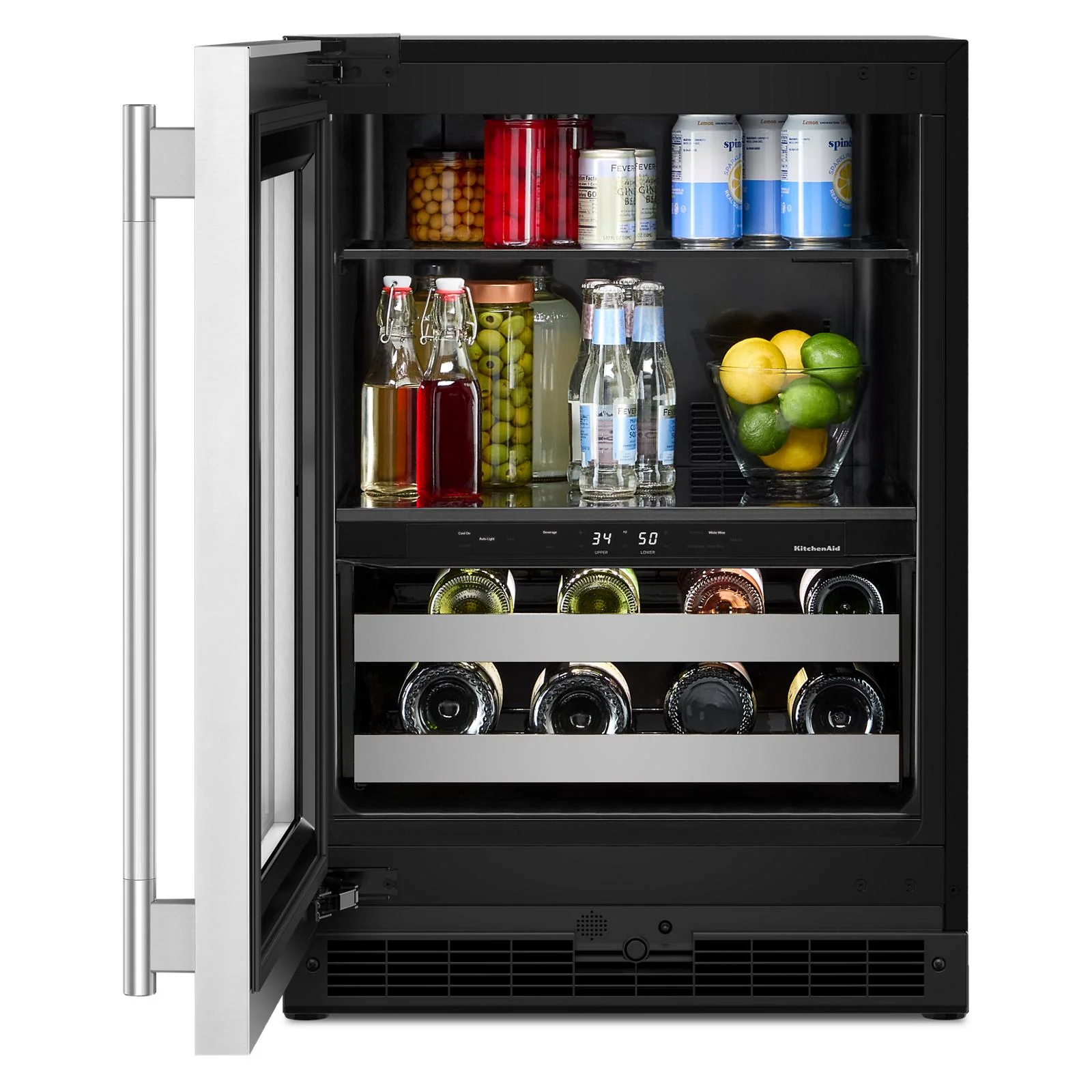 KitchenAid 24" 5.0 Cu. Ft. Black Cabinet with Stainless Steel Doors Undercounter Refrigerator - KUBL524SSB - Image 5