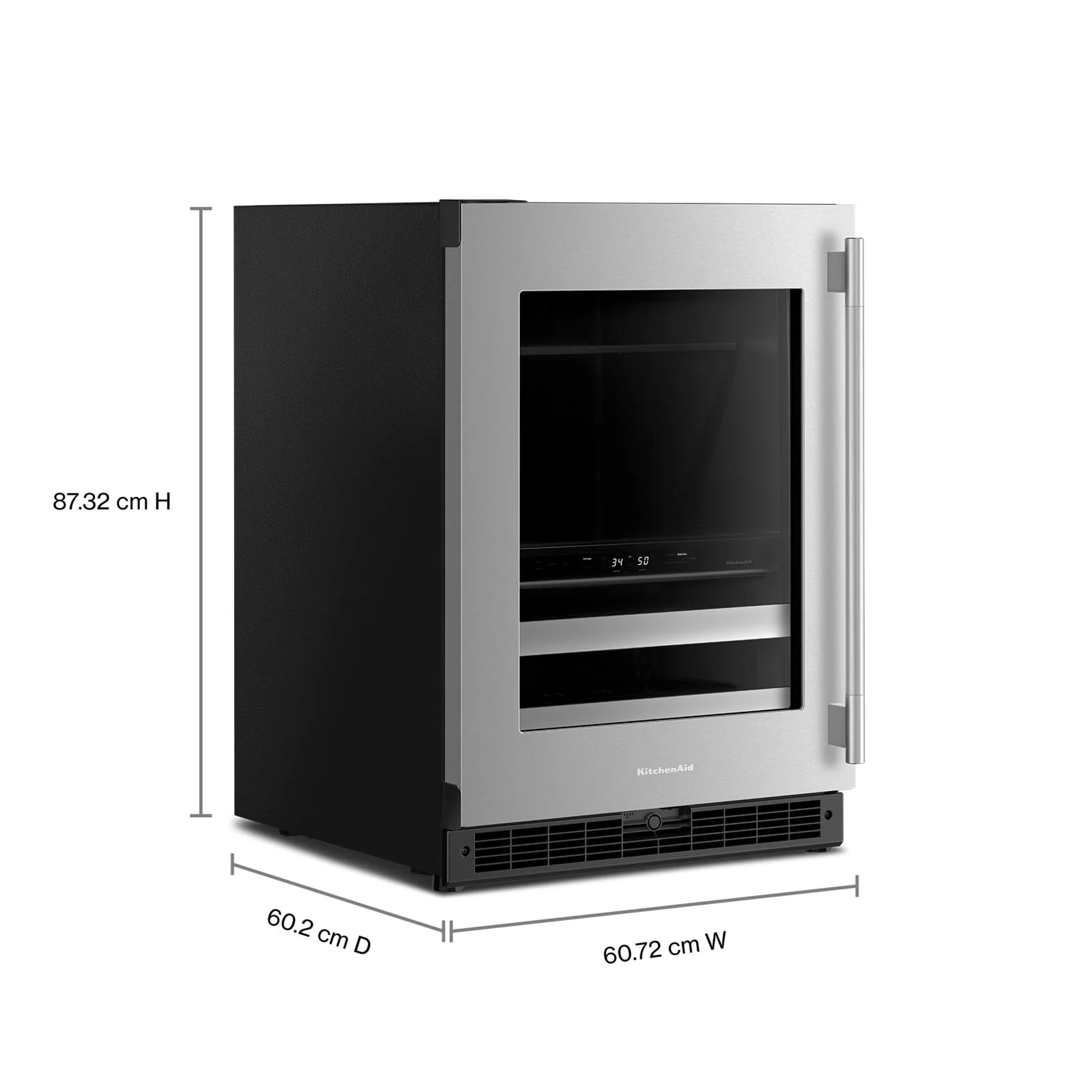 KitchenAid 24" 5.0 Cu. Ft. Black Cabinet with Stainless Steel Doors Undercounter Refrigerator - KUBL524SSB - Image 8