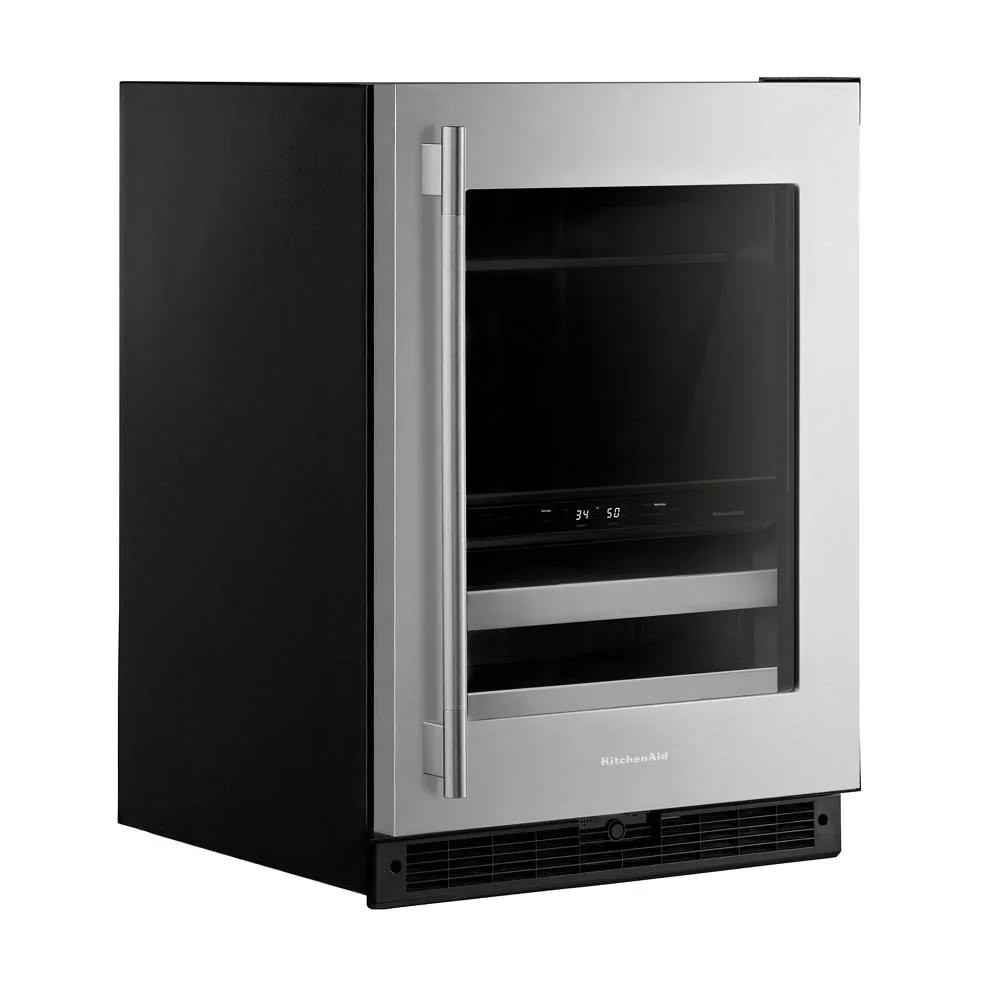 KitchenAid 24" 5.0 Cu. Ft. Black Cabinet with Stainless Steel Doors Undercounter Refrigerator - KUBR524SSB - Image 3