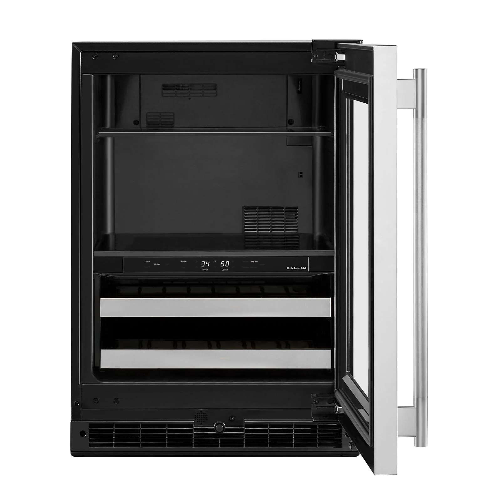 KitchenAid 24" 5.0 Cu. Ft. Black Cabinet with Stainless Steel Doors Undercounter Refrigerator - KUBR524SSB - Image 4