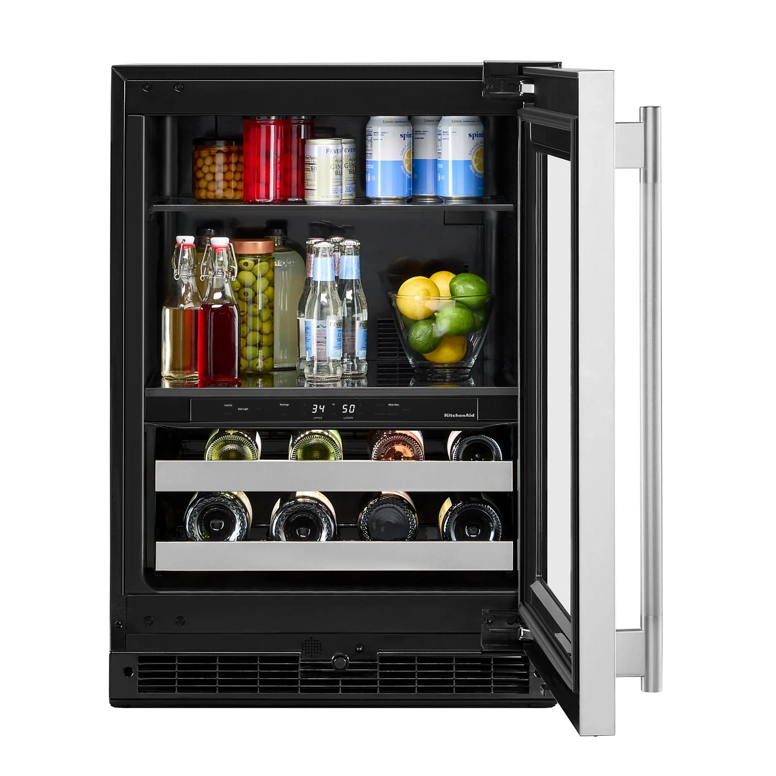 KitchenAid 24" 5.0 Cu. Ft. Black Cabinet with Stainless Steel Doors Undercounter Refrigerator - KUBR524SSB - Image 5