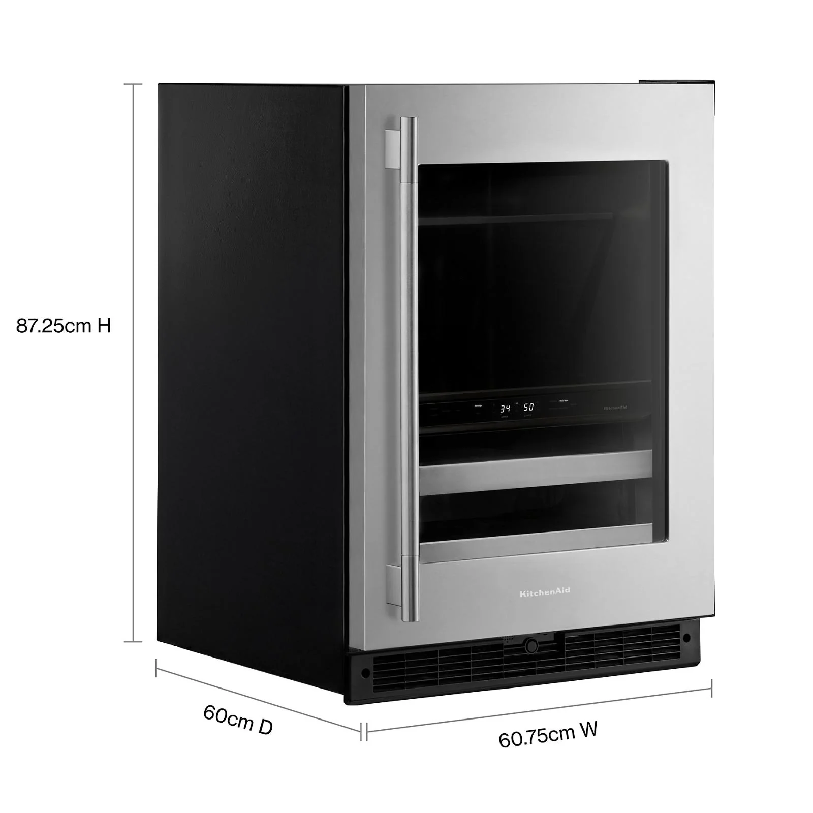 KitchenAid 24" 5.0 Cu. Ft. Black Cabinet with Stainless Steel Doors Undercounter Refrigerator - KUBR524SSB - Image 9